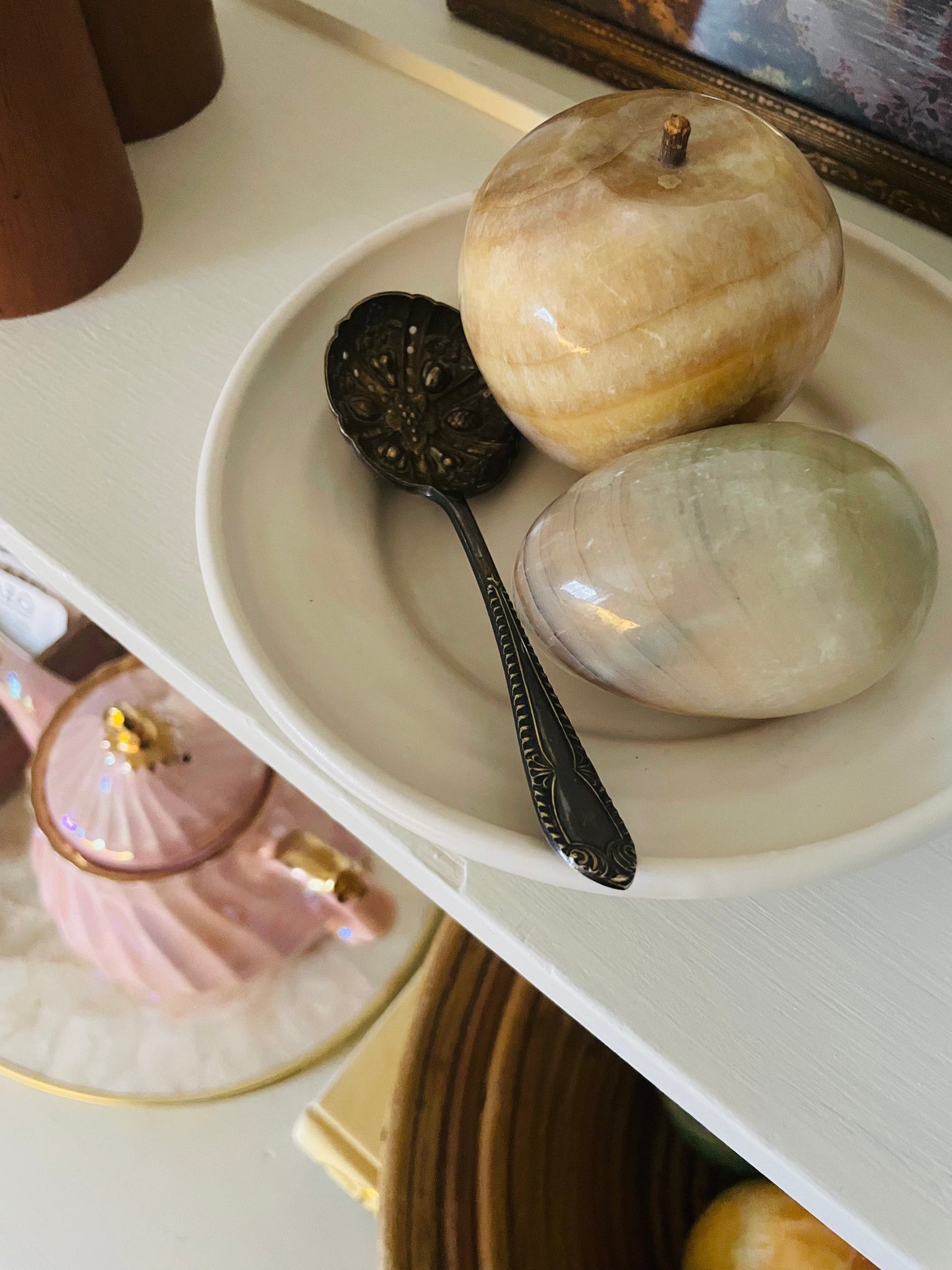 Polished Alabaster Marble Fruit - Yellow Pineapple