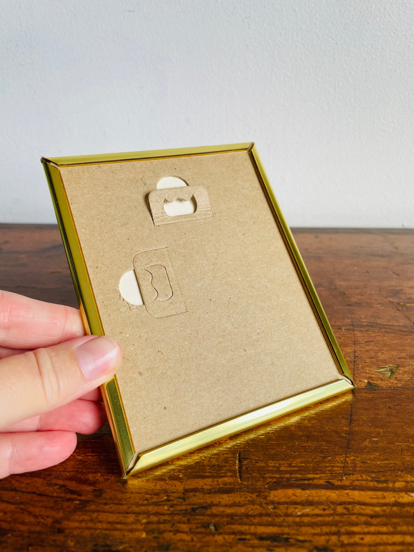 Vintage Small Vegetable Harvest Print Picture in Gold Metal Frame