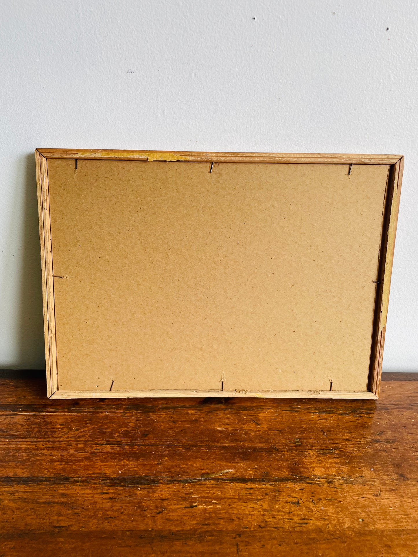 Vintage 1960s Paint by Number (PBN) Picture in Wood Frame of Mountain Landscape Scene with River & Fall Foliage - 11" x 15"