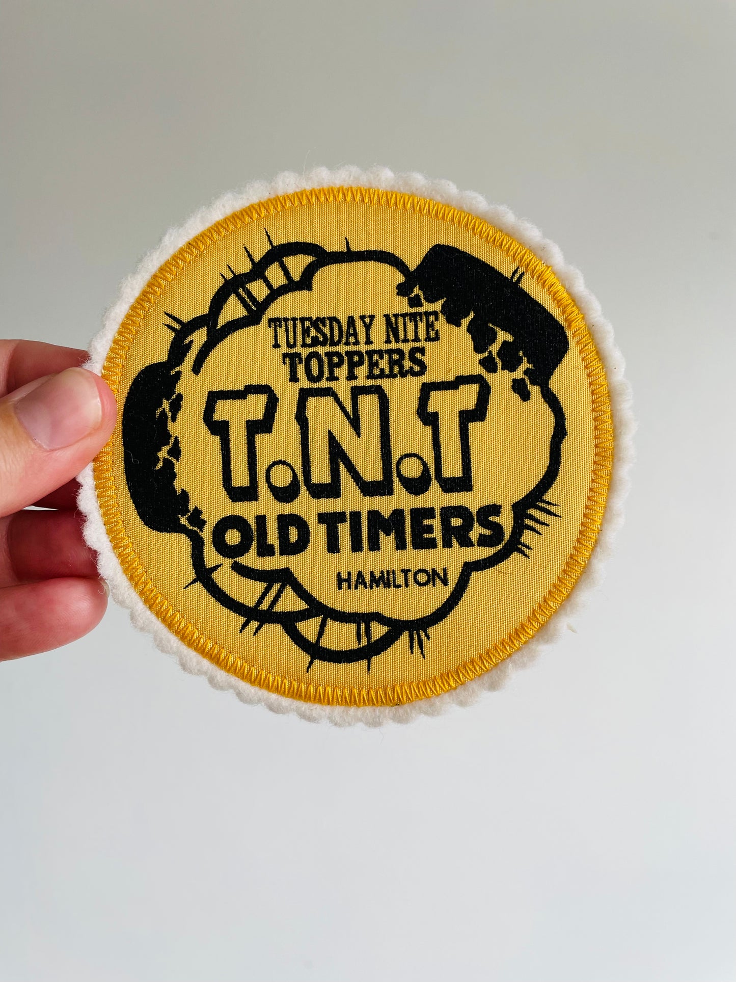 Vintage Felt Hockey Patch - Tuesday Night Toppers T.N.T. OldTimers Hamilton