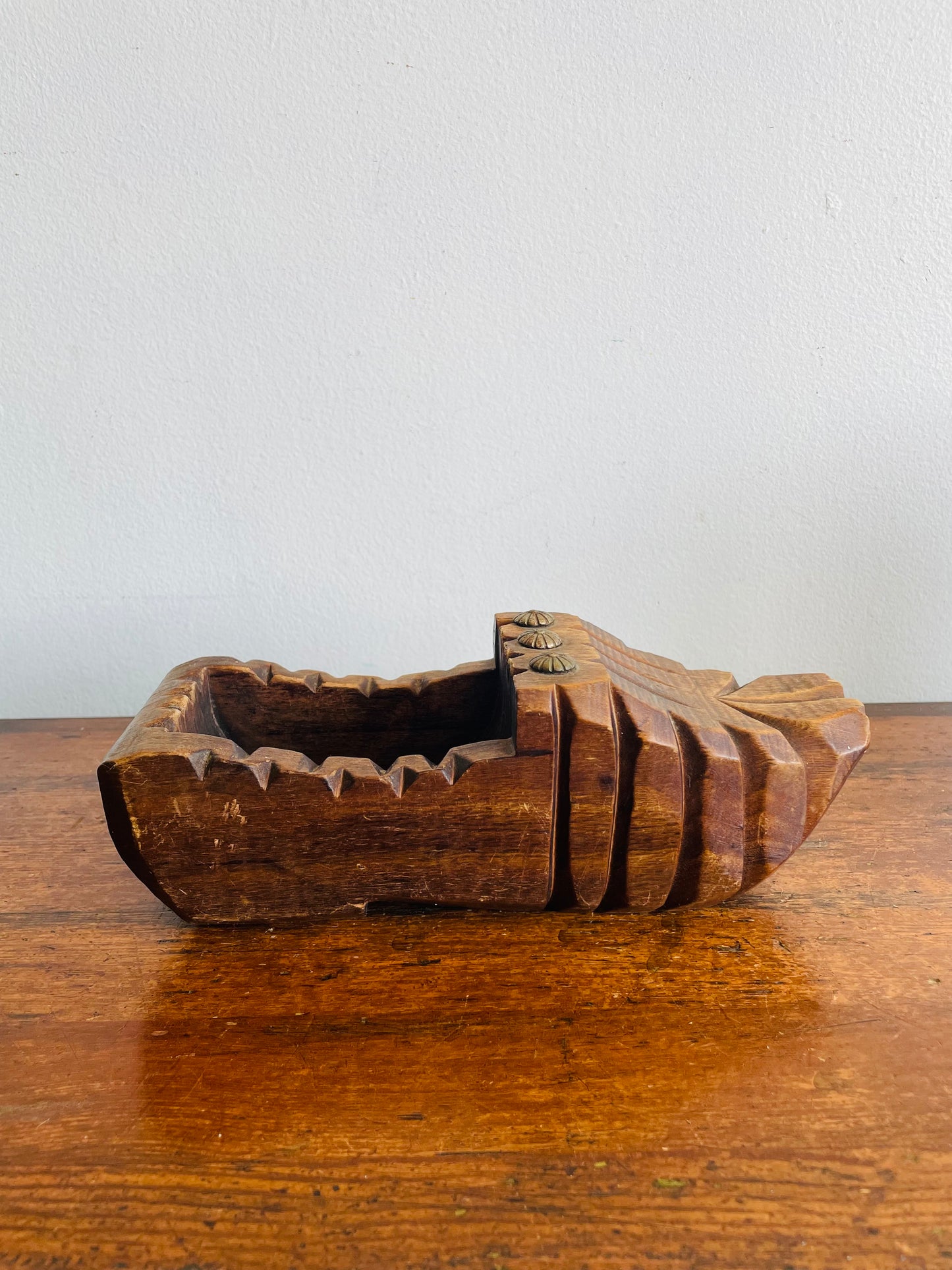 French Carved Wooden Shoe Brush Holder - Also Great for a Plant or Business Cards - Found in Dublin, Ireland