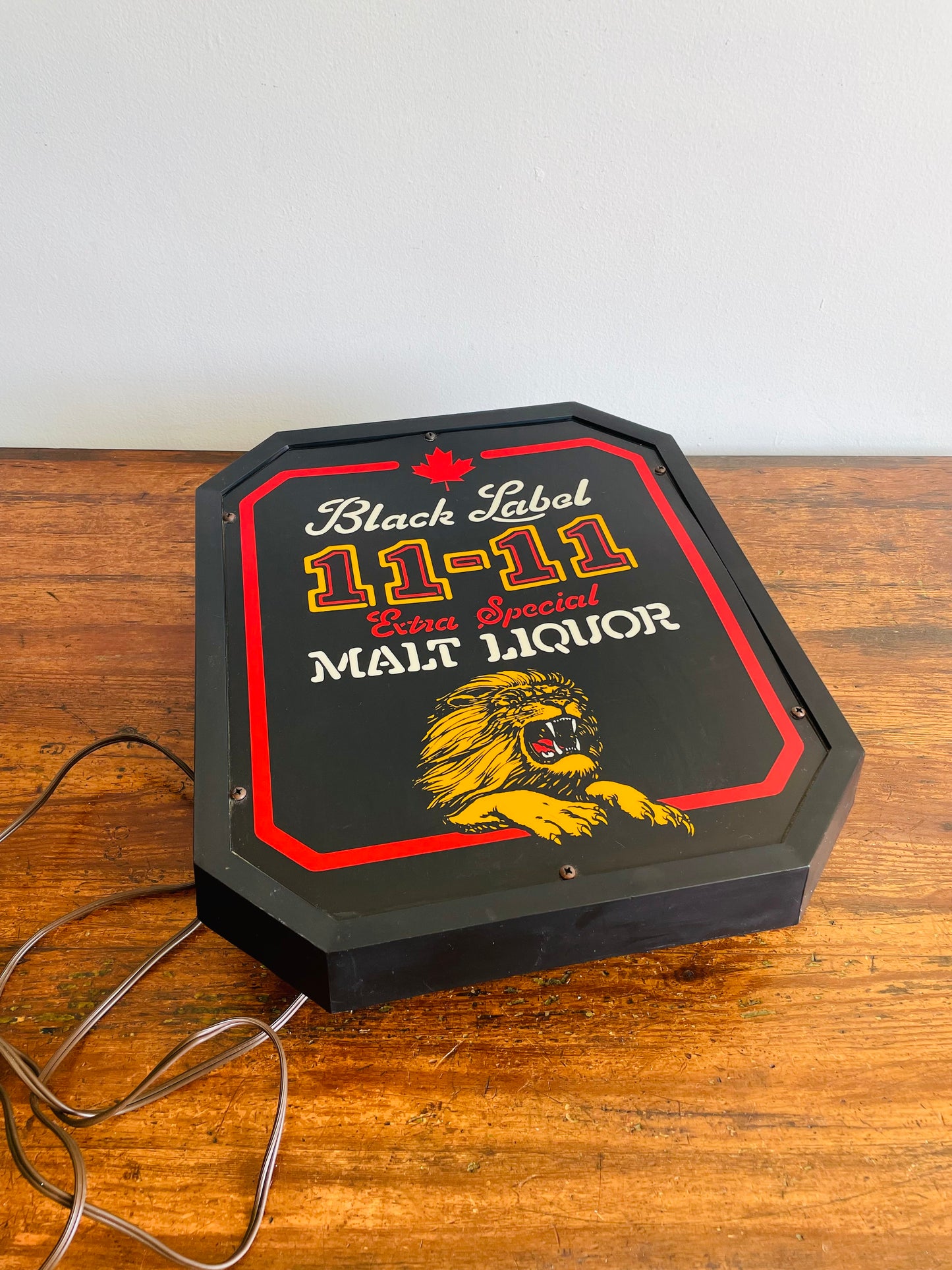 Black Label 11-11 Extra Special Malt Liquor Wall Mount Light Up Lamp Sign