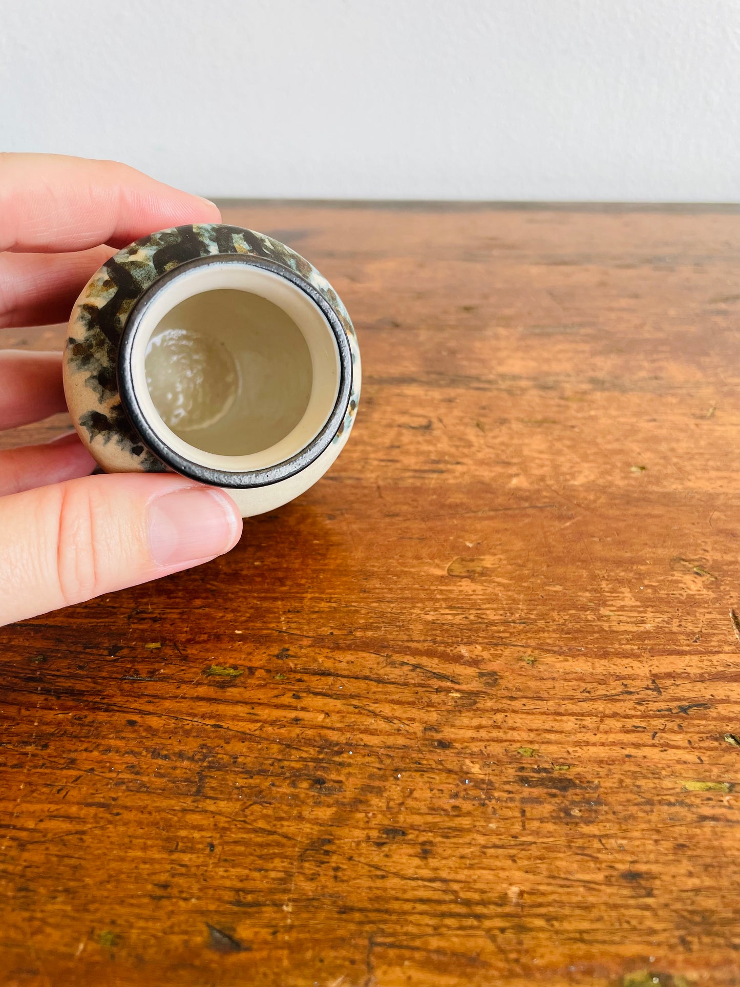 RF Ciboure Pottery Vase from French Basque Country - Signed by Artist Anne Marie (A.) Grillard - Found in Limerick, Ireland