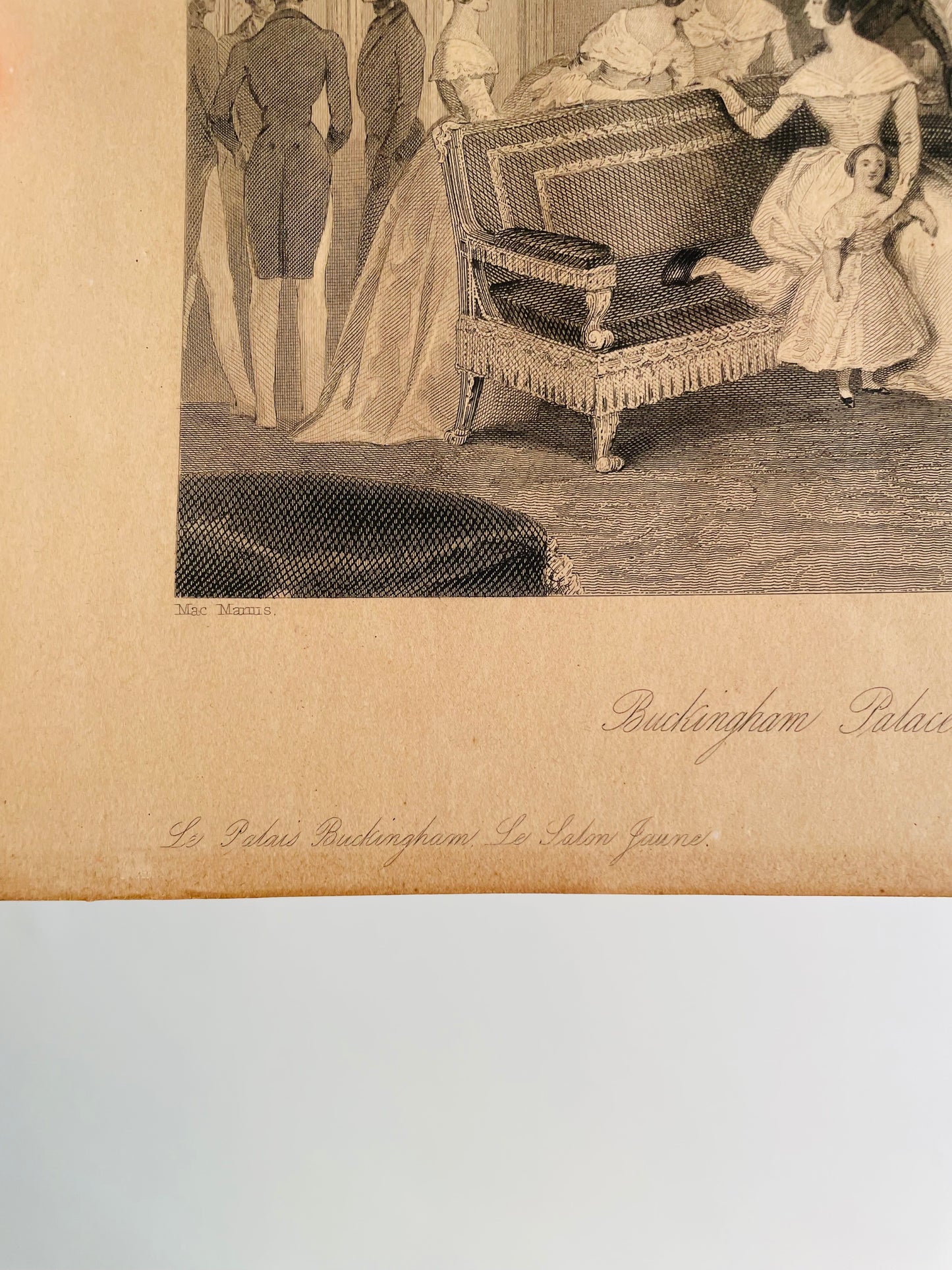 Albert & Victoria Buckingham Palace The Yellow Drawing Room Lithograph Print Picture