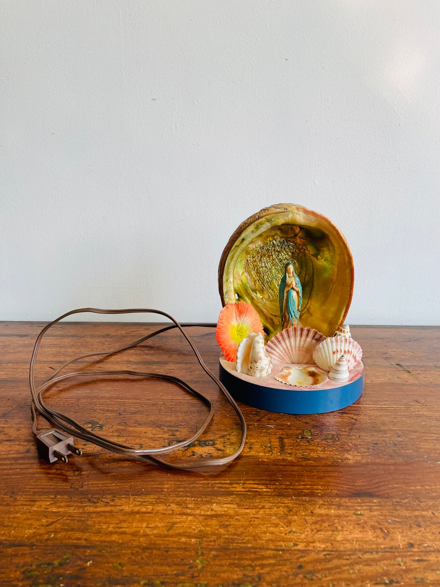 Kitschy & Unique Mary Under The Sea Shell Lamp