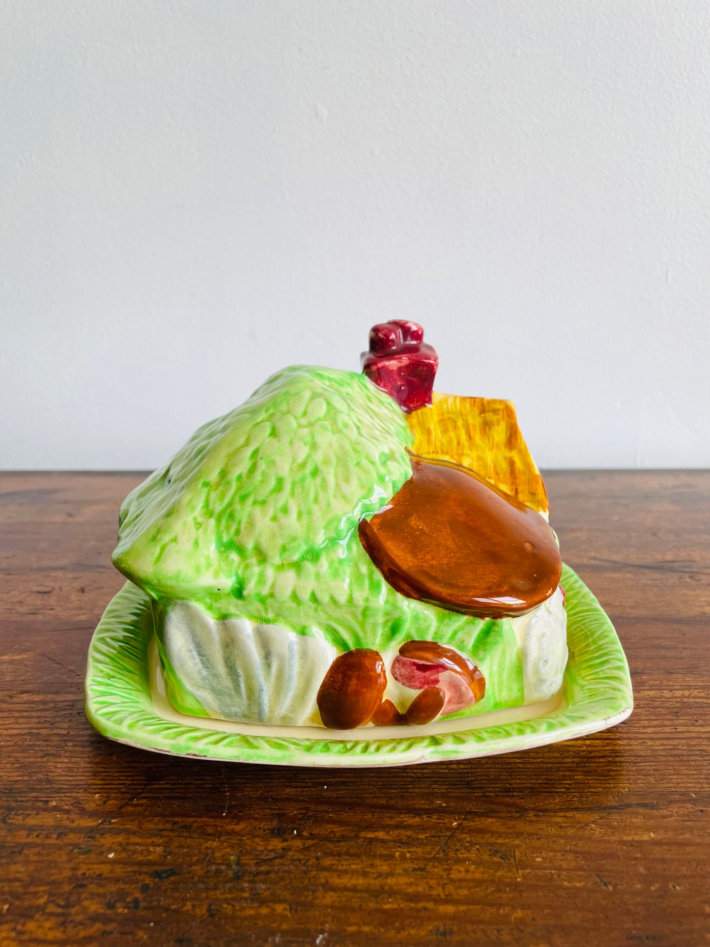 1930s Wade Heath Cottage Covered Butter Dish - Made in England