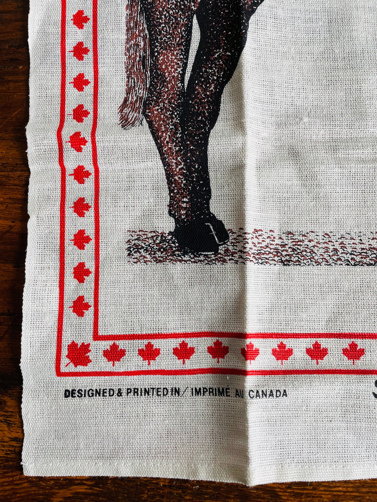 Brand New Vintage The Royal Canadian Mounted Police Linen & Cotton Blend Tea Towel - Skemo / Tony Paine - Silkscreened in Canada