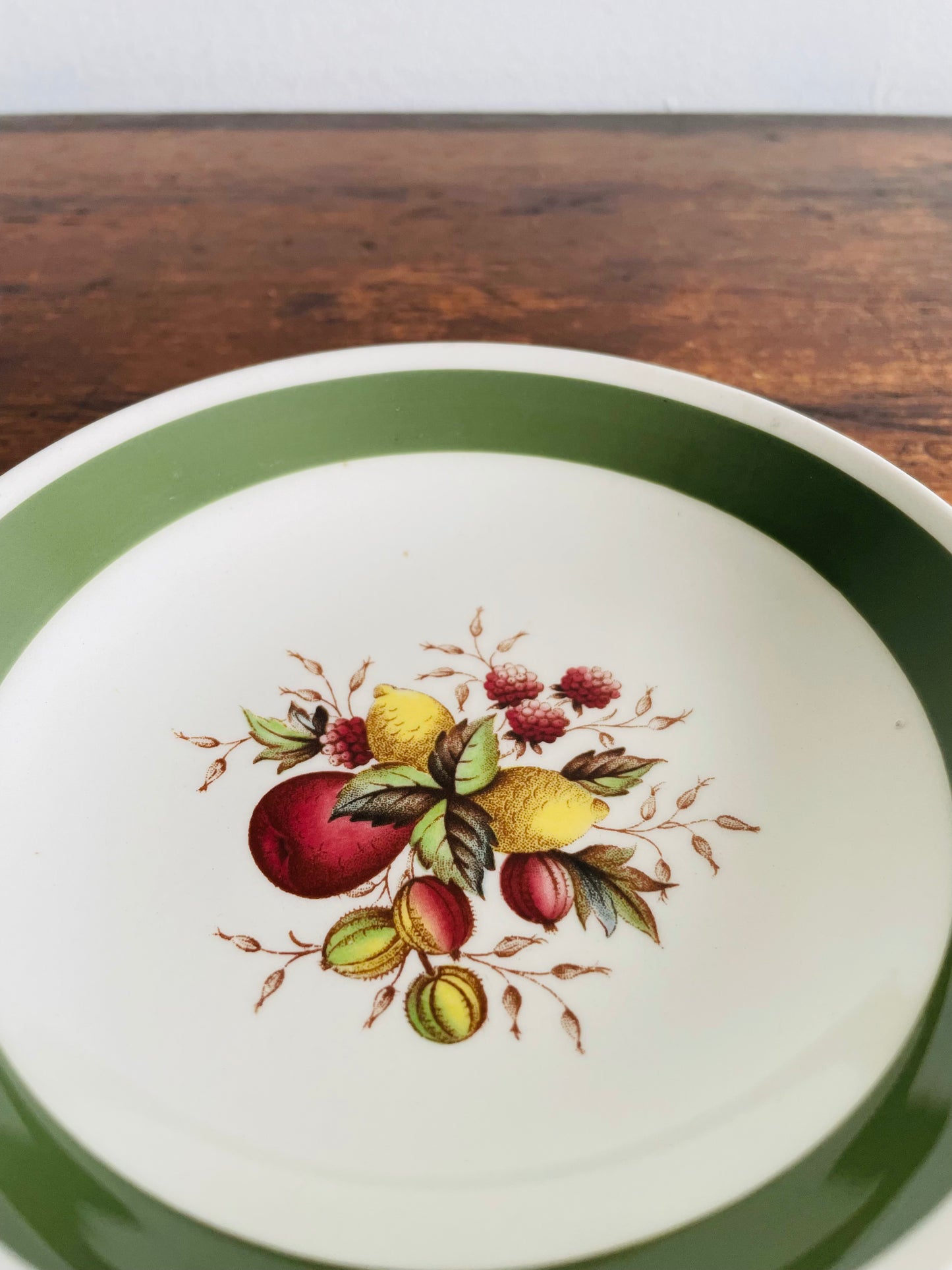 Crown Ducal Norvic Citrus Pattern Shallow Bowl Trinket Dish with Fruit Design - Made in England