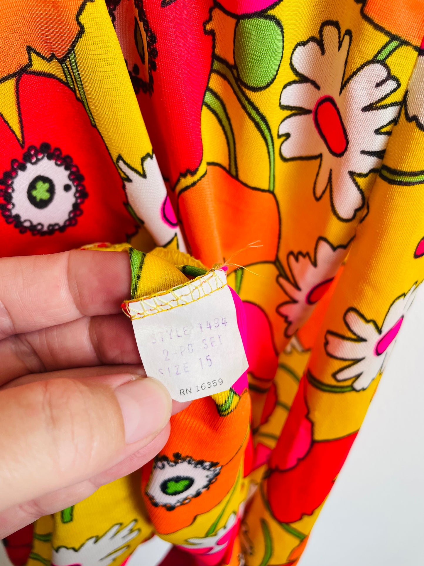 Groovy Sears Junior Bazaar Two Piece Sun Lounge Set or Swimsuit with Bright Flower Pattern - Wear Separately or Together - Bottoms & Tank Top - Please Read