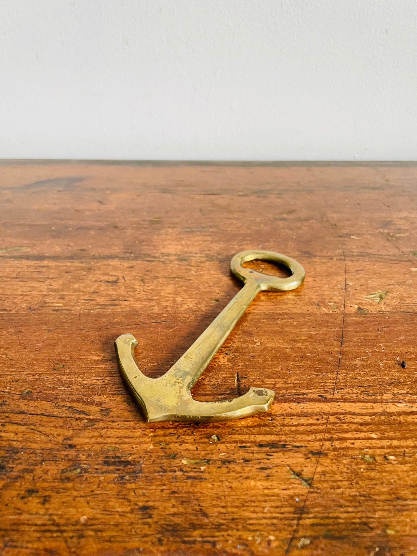 Vintage Solid Brass Nautical Ship Anchor Bottle Opener