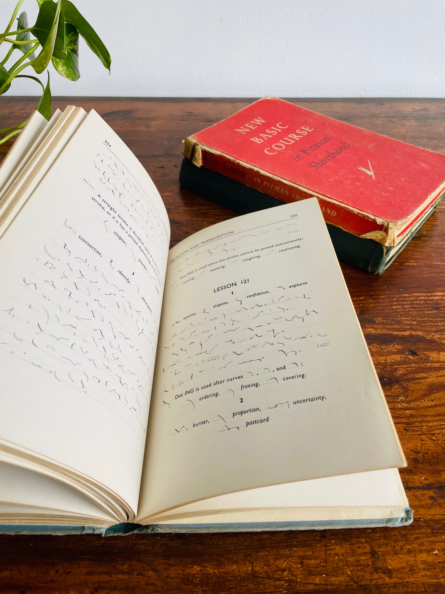 Shorthand Clothbound Hardcover Book Bundle - Set of 3 - Pitman Shorthand Dictation & Transcription, New Basic Course in Pitman Shorthand (1962), & Steps to Success in Shorthand Book II (1948)