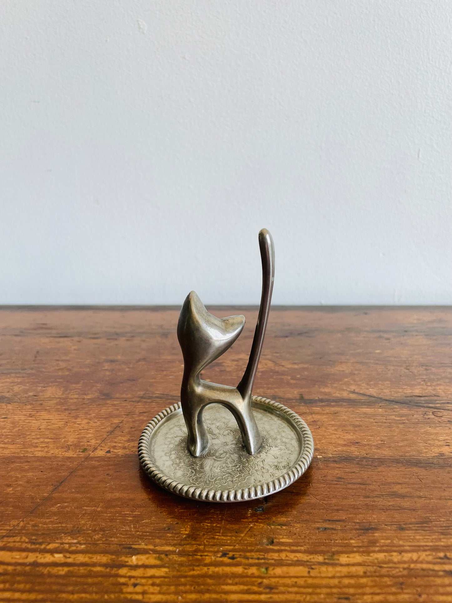 Seba Silver Plated Cat Ring Holder & Jewellery Dish - Made in England