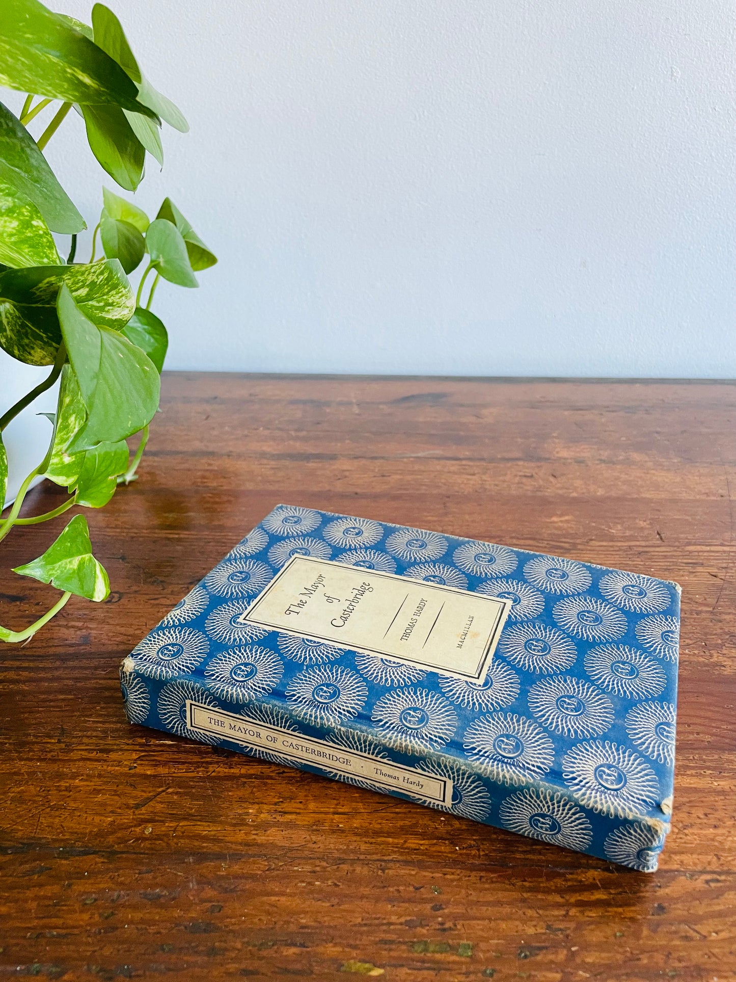 MacMillan Blue Hardcover Book Bundle - The Pearl by John Steinbeck (1958), Two Solitudes by Hugh MacLennan (1951), & The Mayor of Casterbridge by Thomas Hardy (1962)