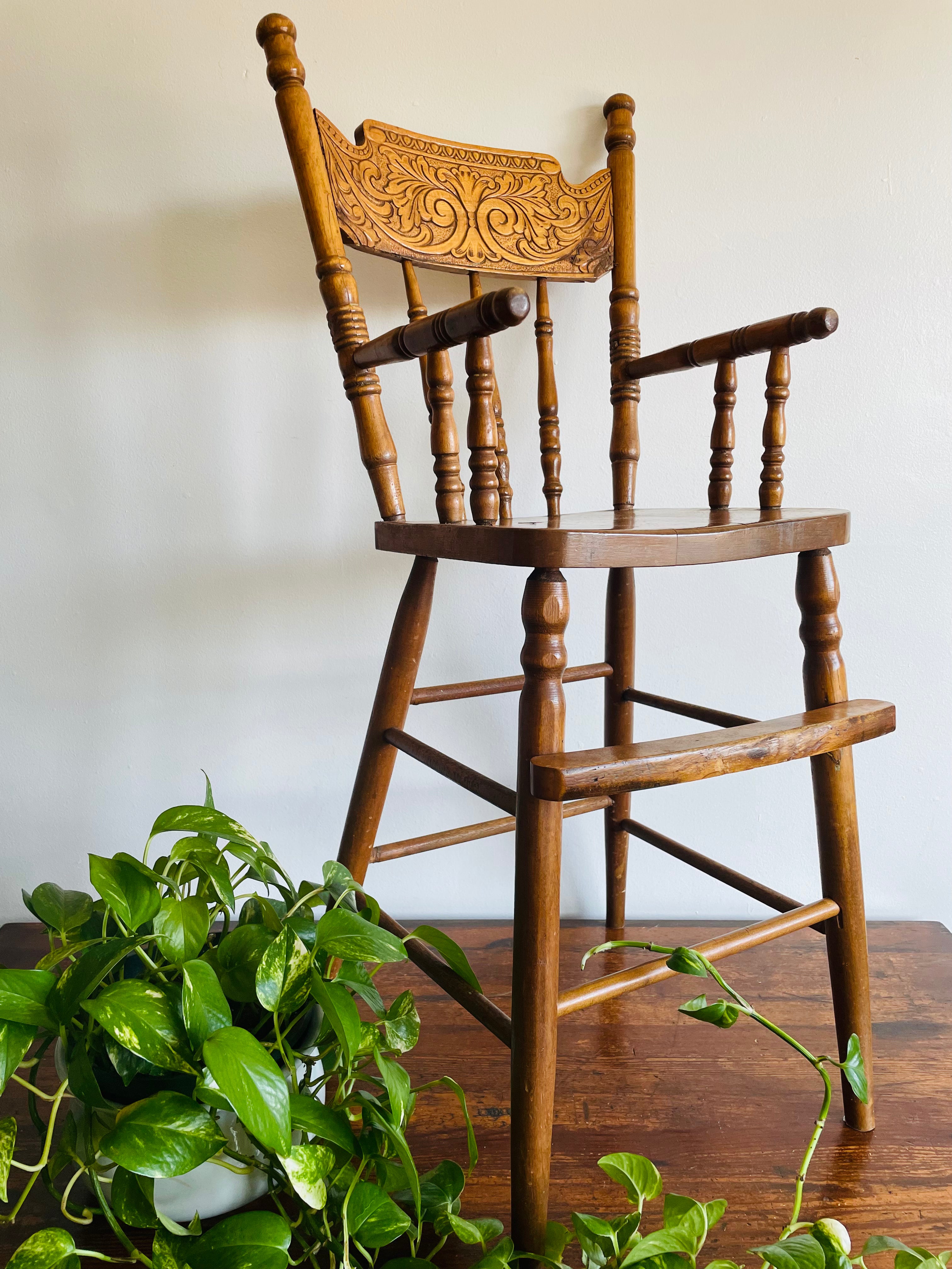 Antique wooden high online chair