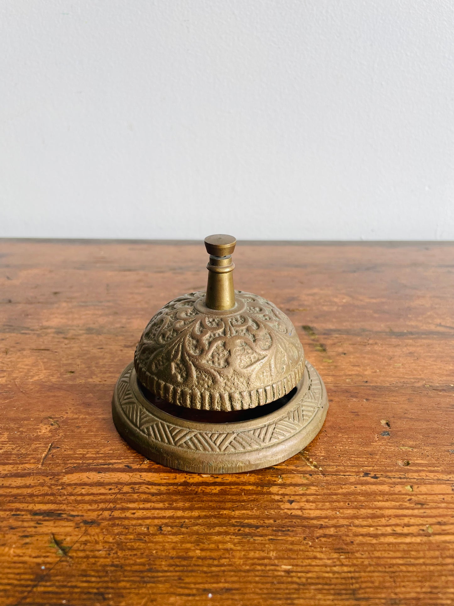 Antique Victorian Ornate Solid Brass Shop Counter or Hotel Front Desk Service Bell