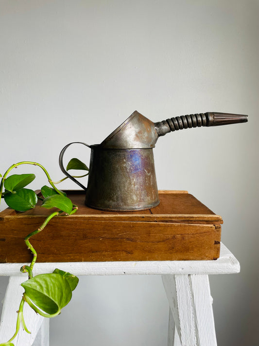 Rustic Farmhouse Quart General Steel Wares Limited Oil Can with Bendable Spout & Handle - Great for Flowers!