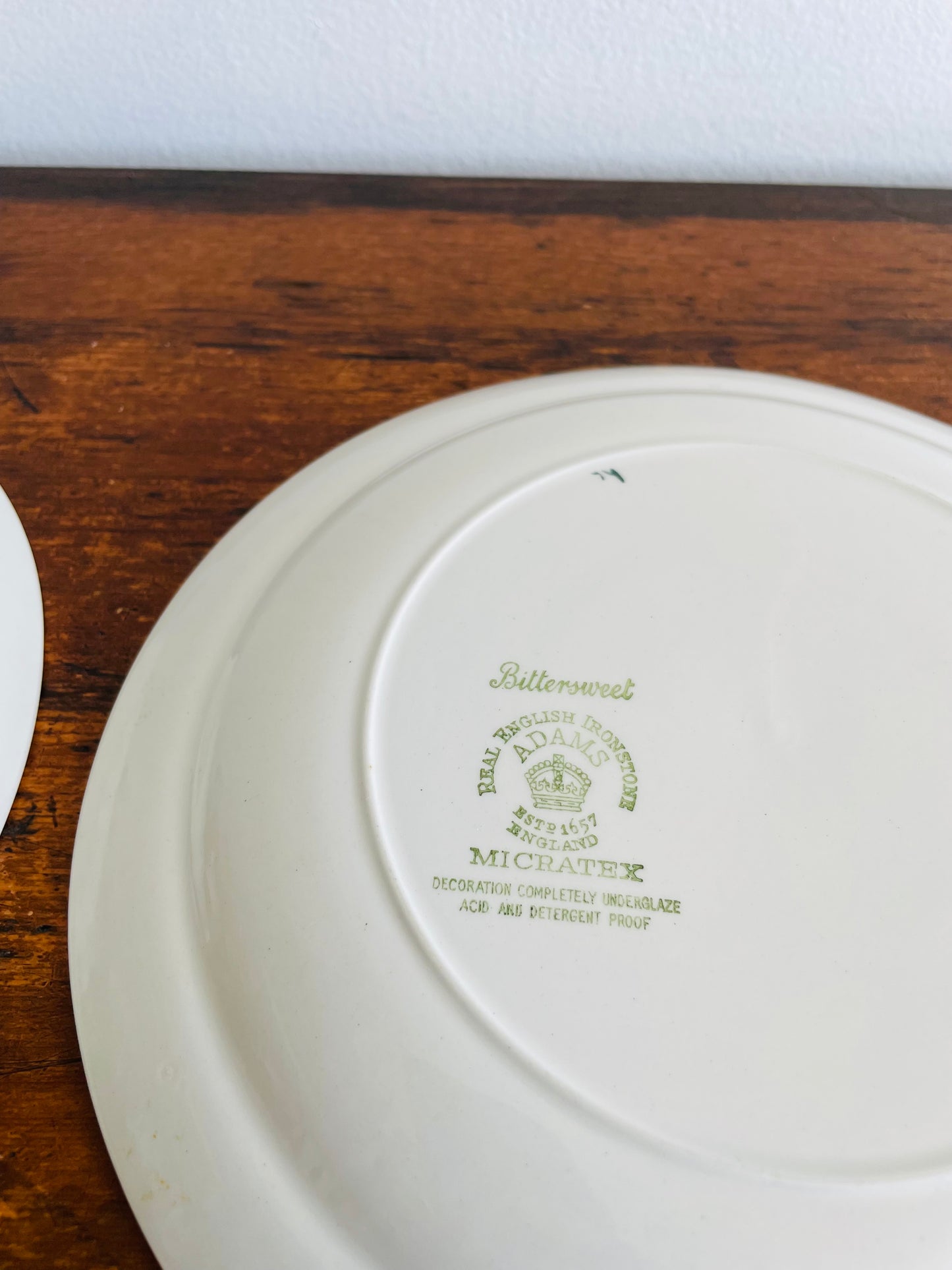 Adams Real English Ironstone Micratex Side Dish 8" Plates - Bittersweet Flower Pattern - Set of 4