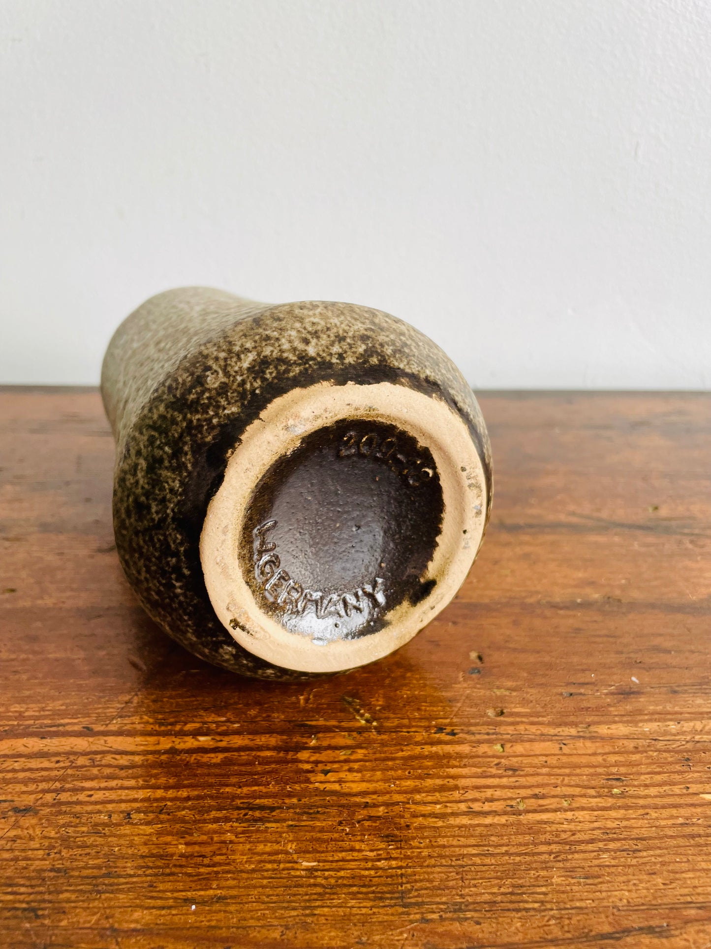 Mid-Century Scheurich Brown & Cream Fat Lava West Germany Pottery Vase #209-18