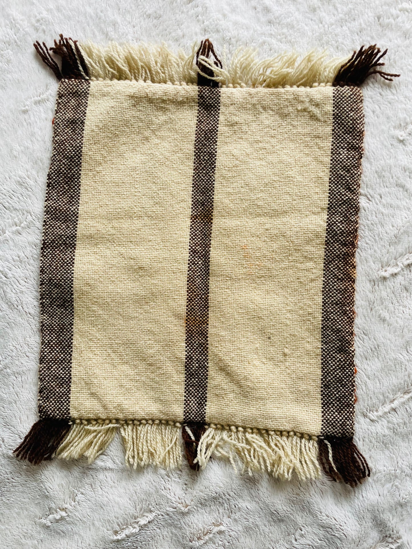 Polish Hand Knotted Woven Wool Throw Pillowcase with Embroidered Flowers