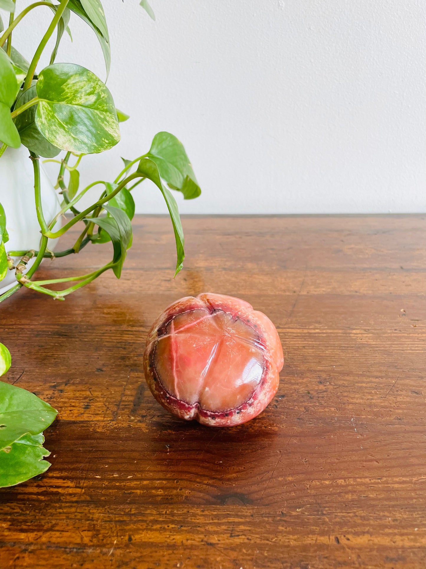 Polished Alabaster Marble Fruit - Red Pumpkin