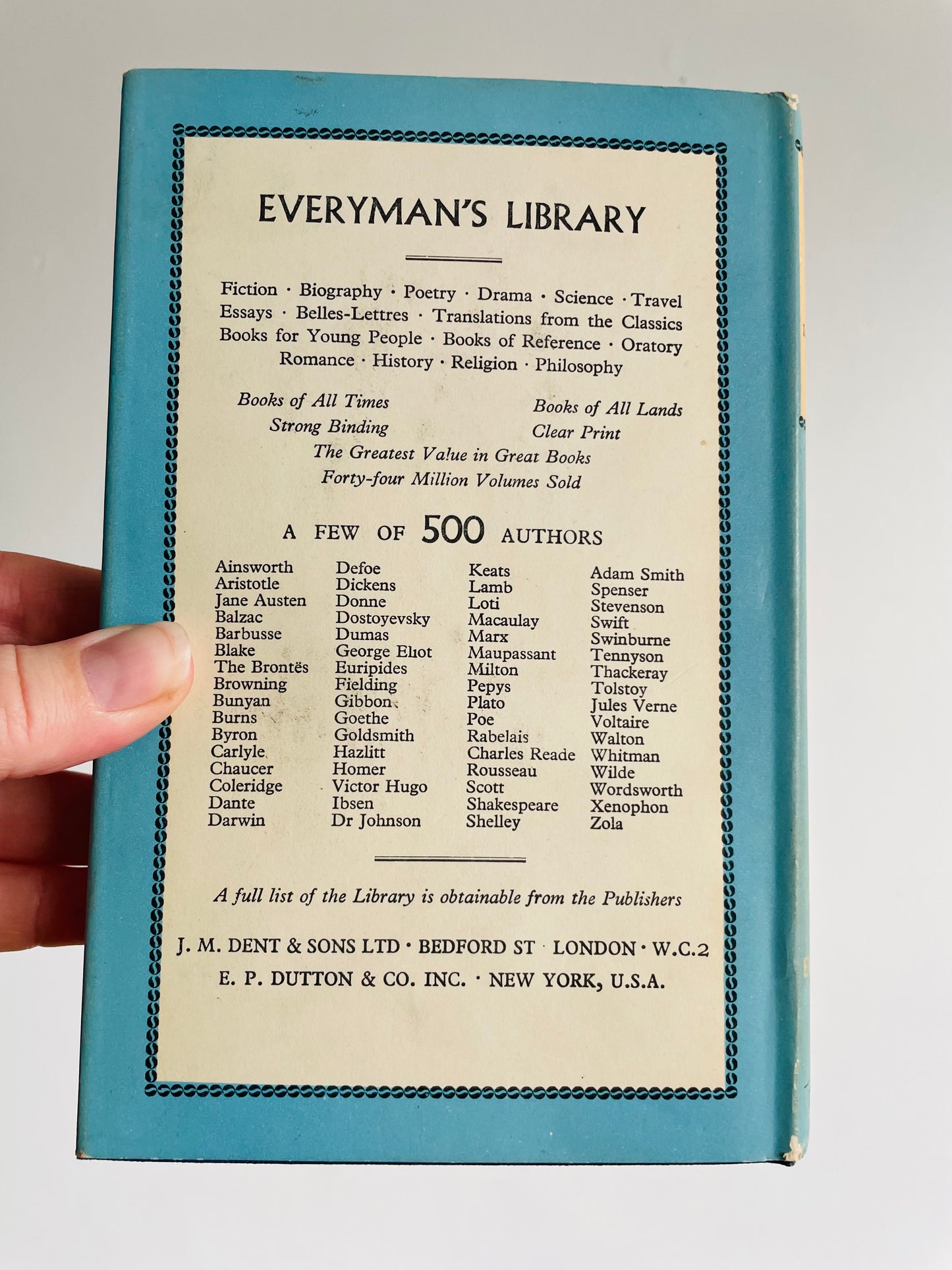 Plays, Poems & Prose by J.M. Synge Hardcover Book - Everyman's Library No. 968 (1961)