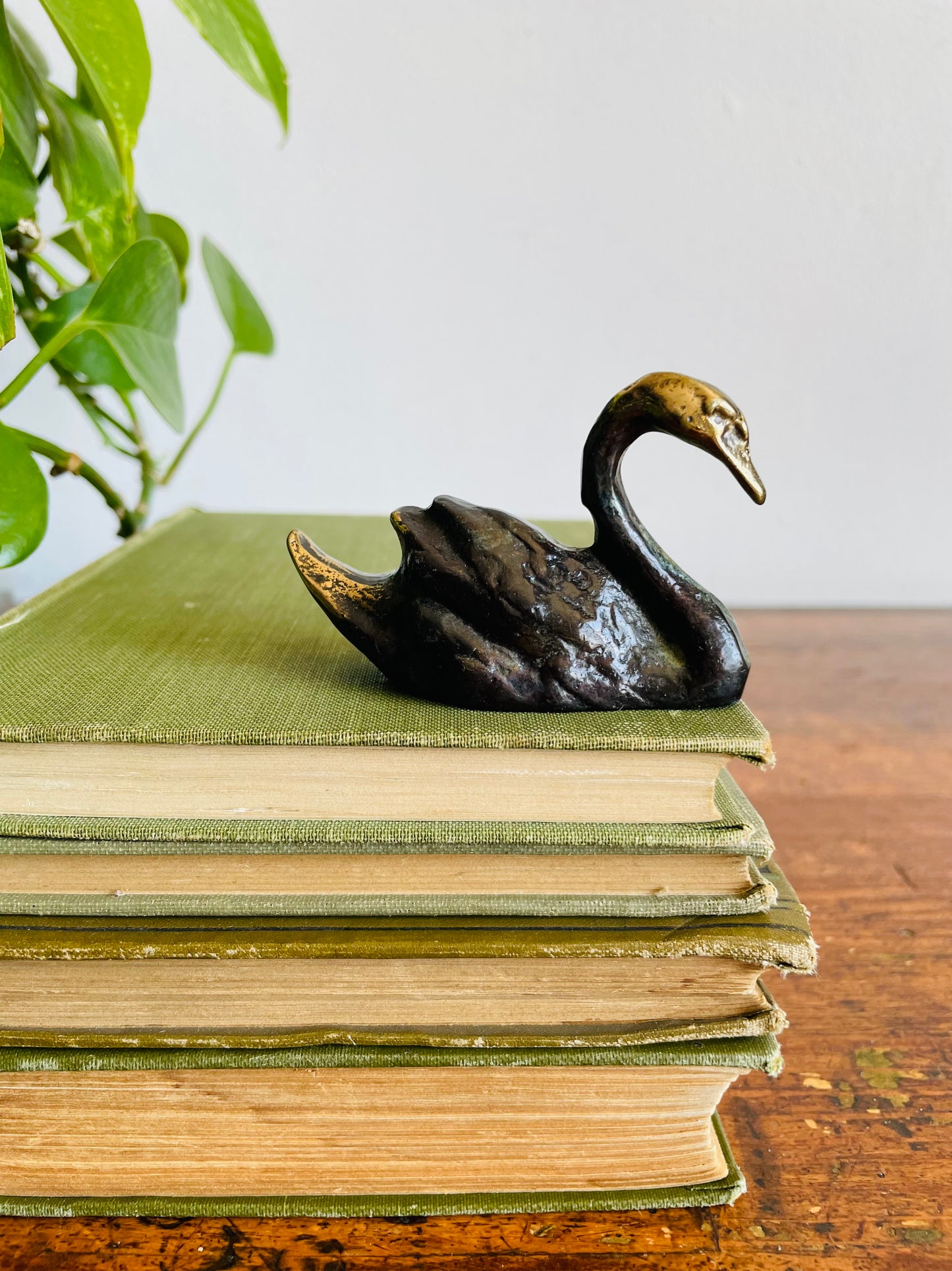 Vintage Scott Nelles Cast Bronze Swan Bird Figurine - Could be Used as a Ring Holder