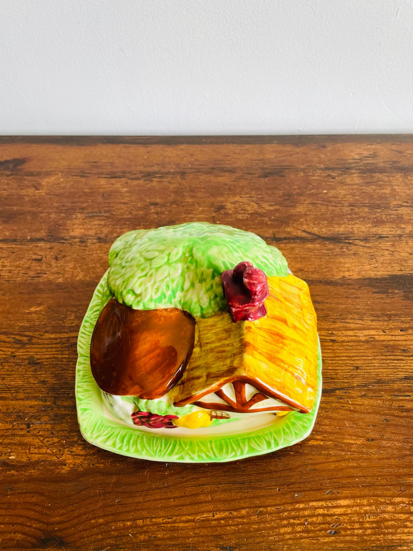 1930s Wade Heath Cottage Covered Butter Dish - Made in England