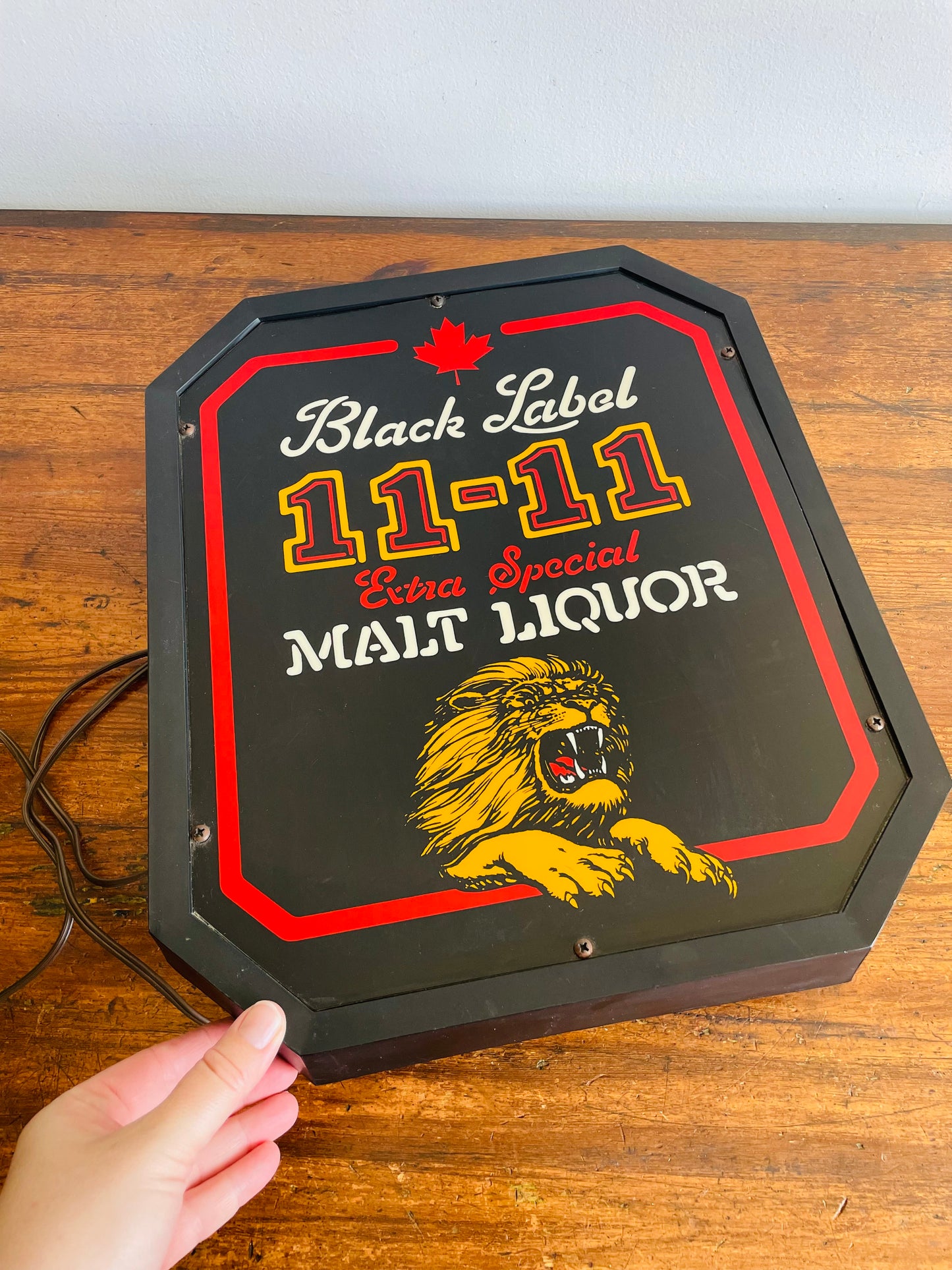 Black Label 11-11 Extra Special Malt Liquor Wall Mount Light Up Lamp Sign