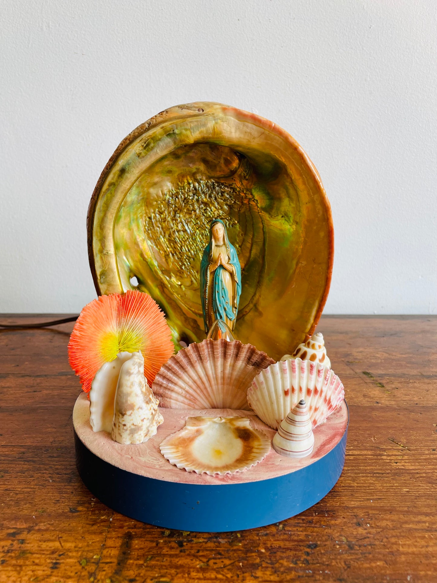 Kitschy & Unique Mary Under The Sea Shell Lamp