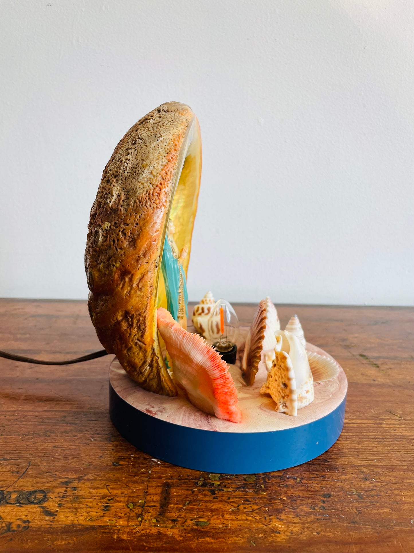 Kitschy & Unique Mary Under The Sea Shell Lamp