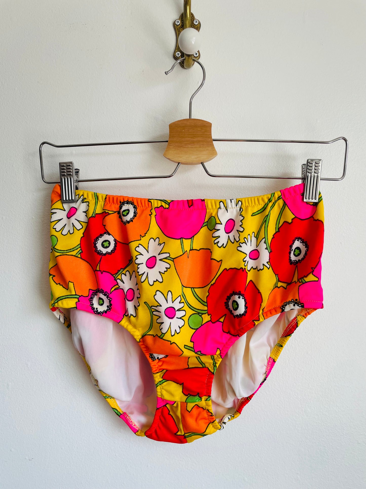 Groovy Sears Junior Bazaar Two Piece Sun Lounge Set or Swimsuit with Bright Flower Pattern - Wear Separately or Together - Bottoms & Tank Top - Please Read