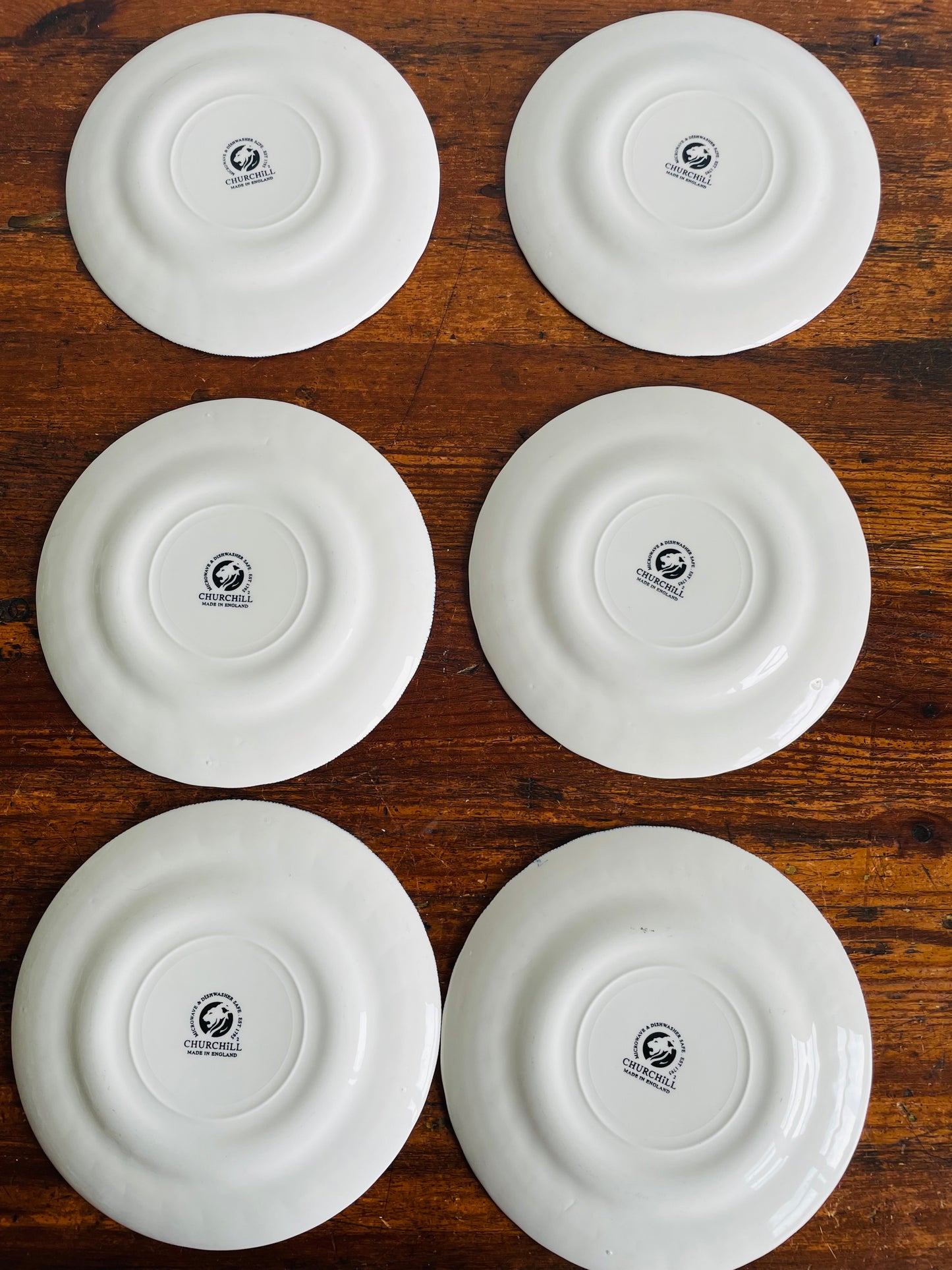 Churchill England The Brook Blue Pattern Bread & Butter Plates - Set of 6