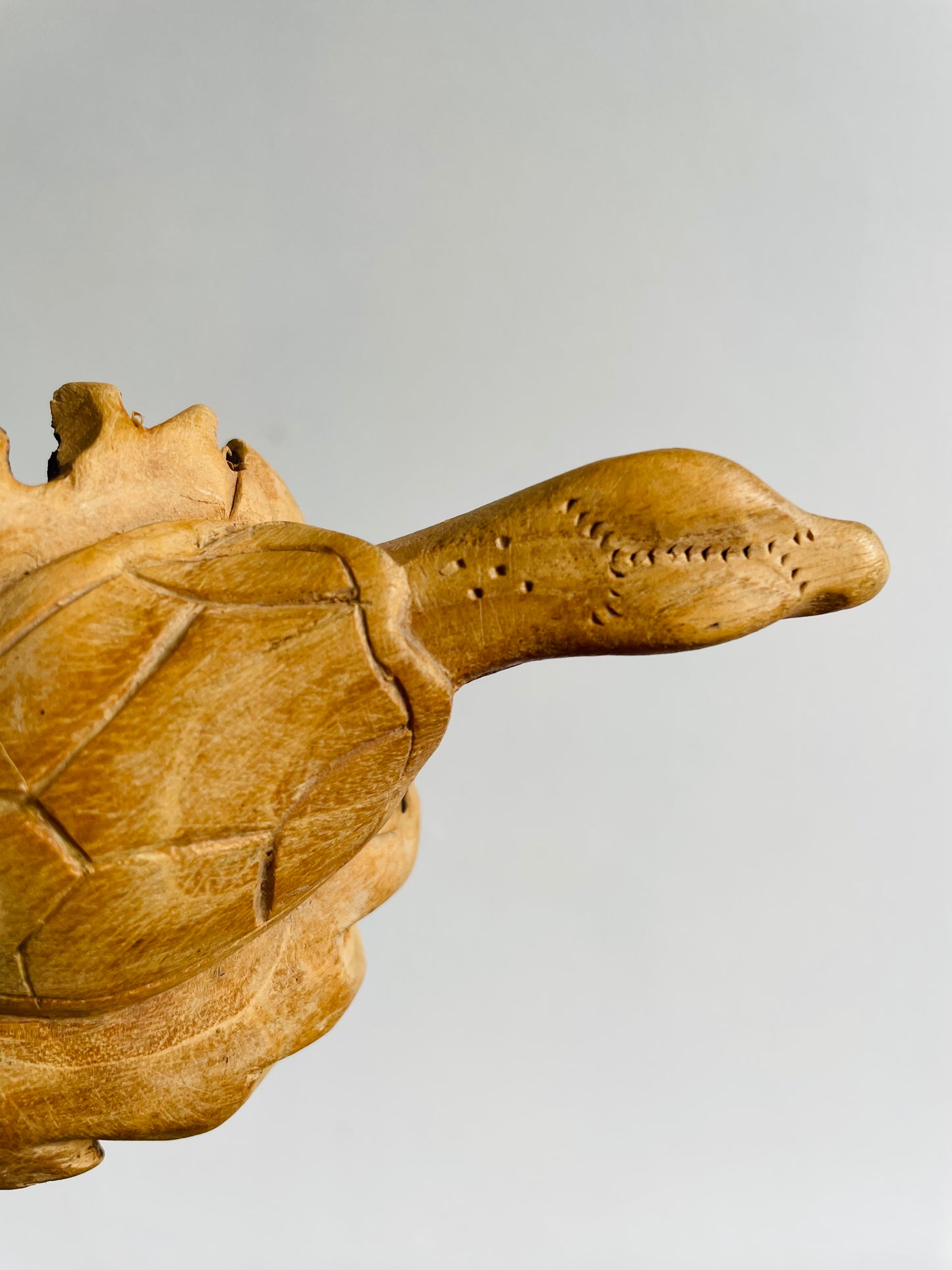 Hand Carved Wooden Turtle Sculpture Figurine