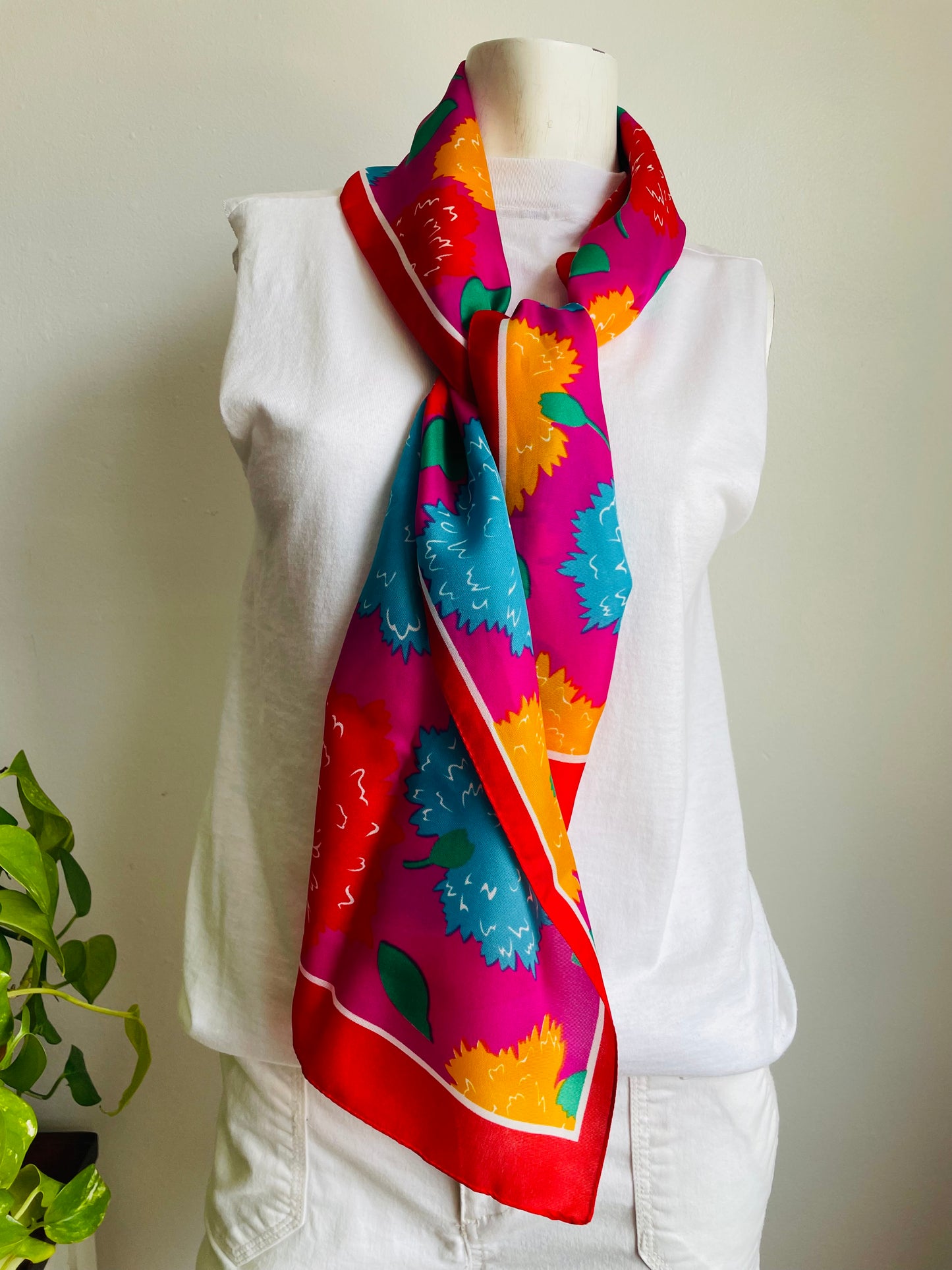Bright Floral Scarf in Original Gift Box - Made in Italy