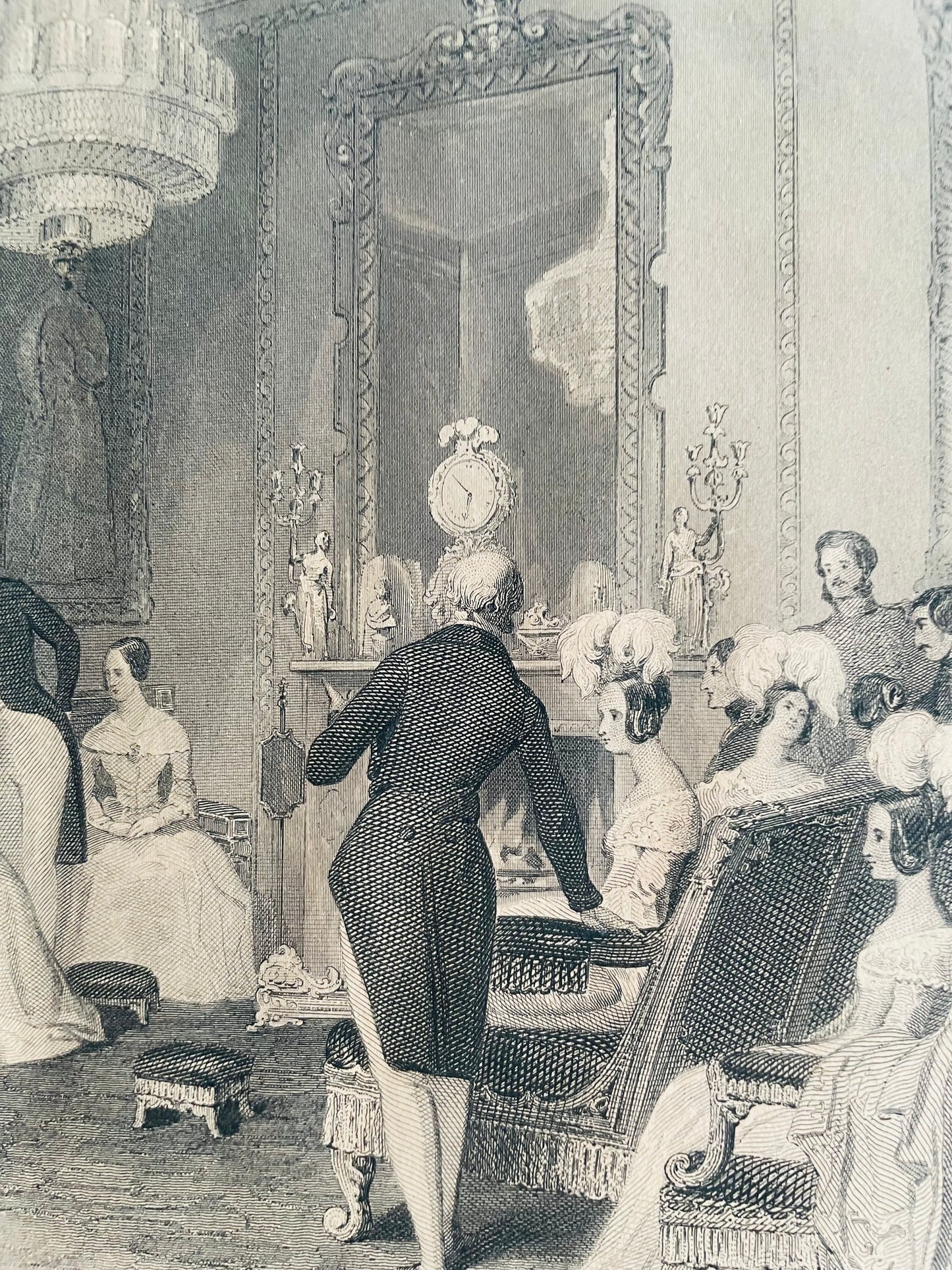 Albert & Victoria Buckingham Palace The Yellow Drawing Room Lithograph Print Picture