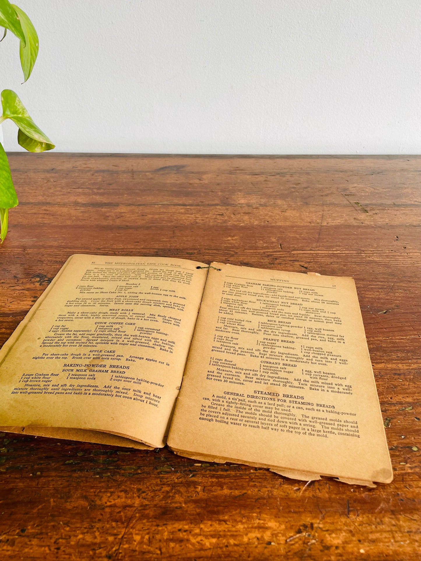 Antique Metropolitan Cookbook Paper Book - Printed & Distributed by the Metropolitan Life Insurance Company (1918)