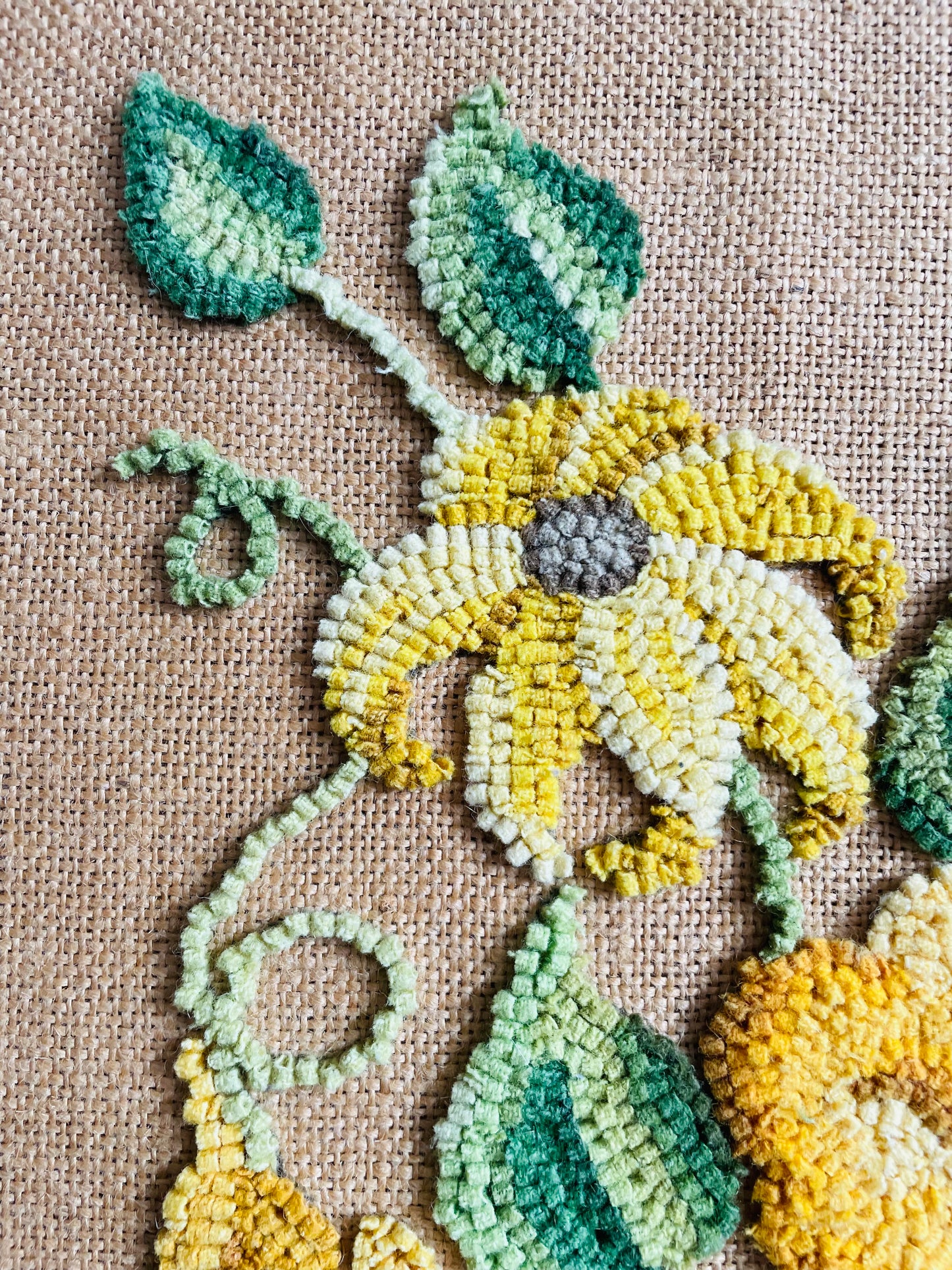 Tall Floral Rug Hook Embroidery Picture - June 19, 1979