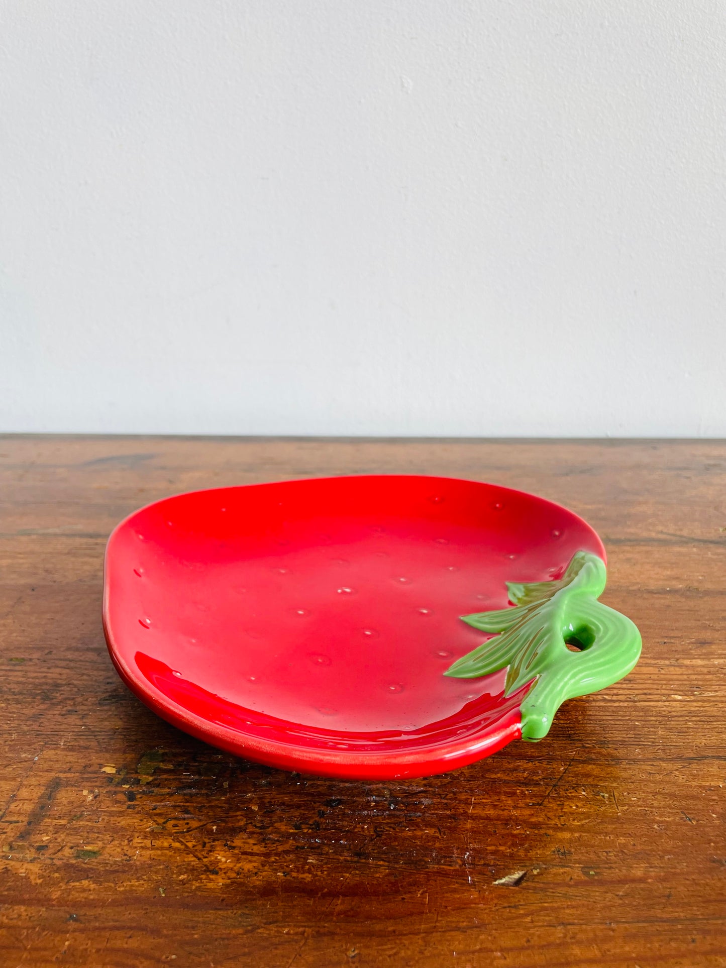 Vintage Adorable Strawberry Snack Plate or Trinket Dish