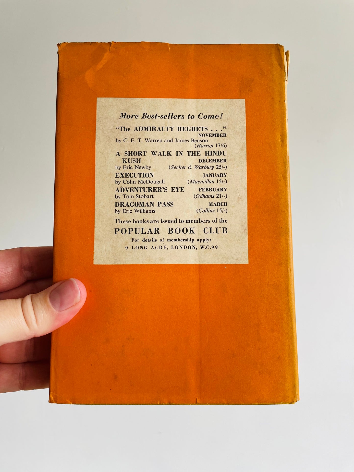 North From Rome by Helen MacInnes - Yellow Clothbound Hardcover Book (1958) - Secret Agent Cold War Thriller