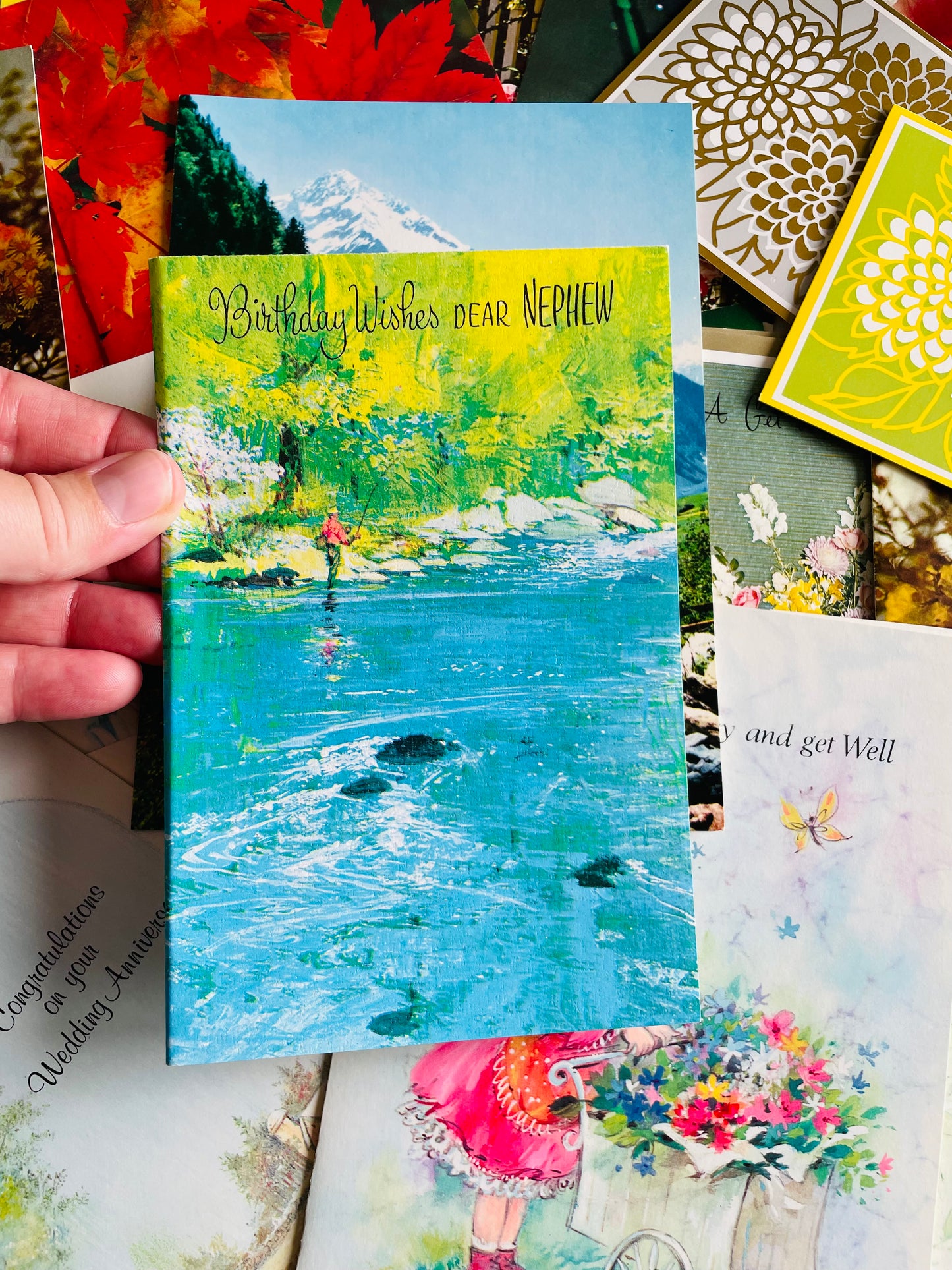 Vintage Box of Unused Assorted Greeting Cards for All Occasions - Set of 34 with Envelopes