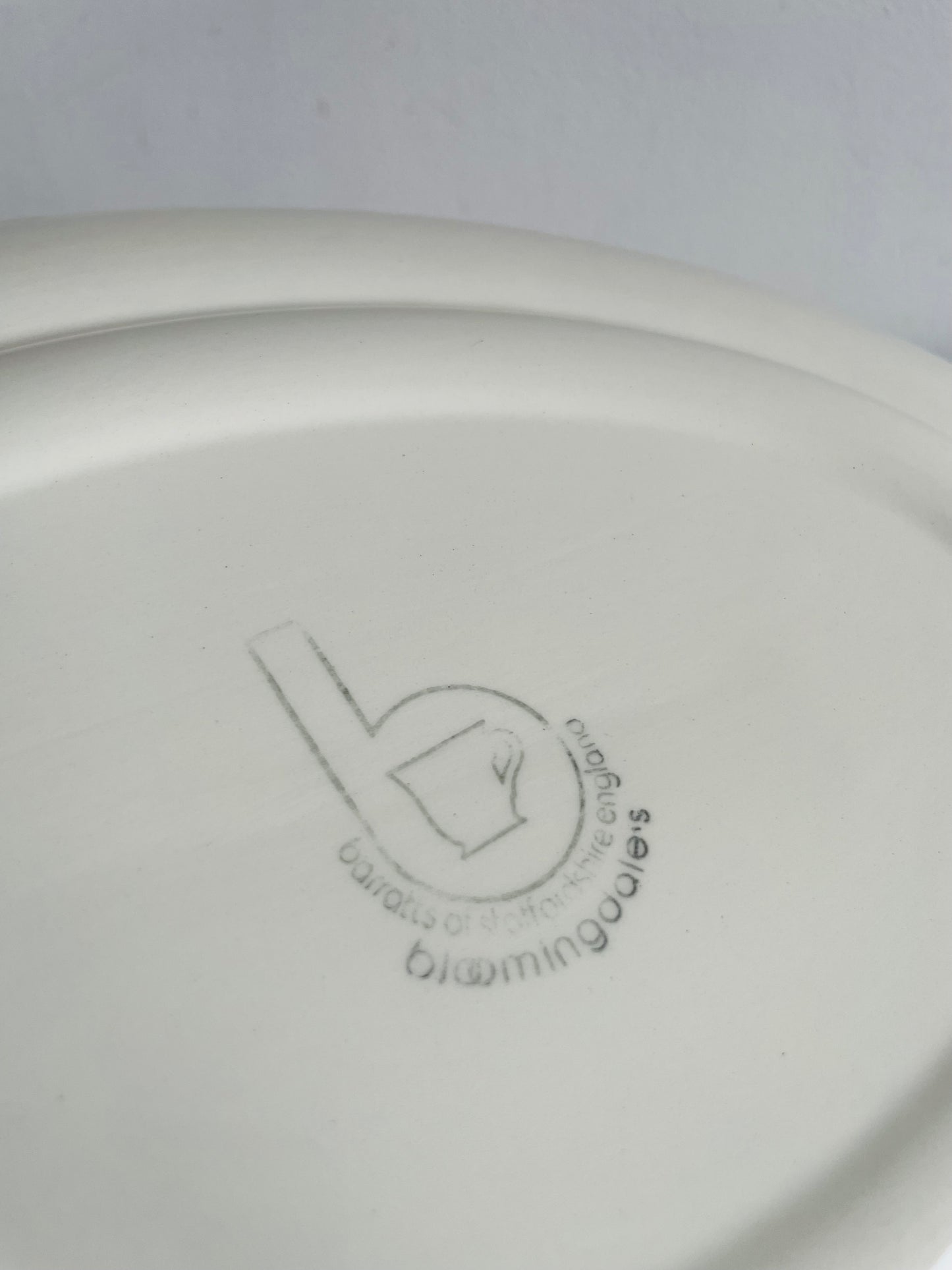 Barratts of Staffordshire England Bloomingdale's White Serving Plate