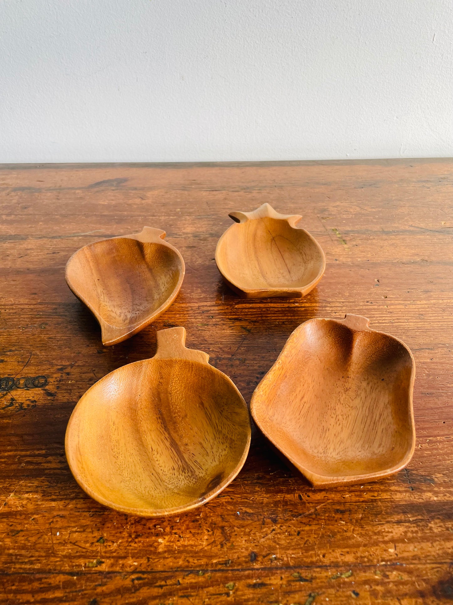 Handcrafted Talarico Fruit & Vegetable Shaped Wooden Bowls - Set of 4