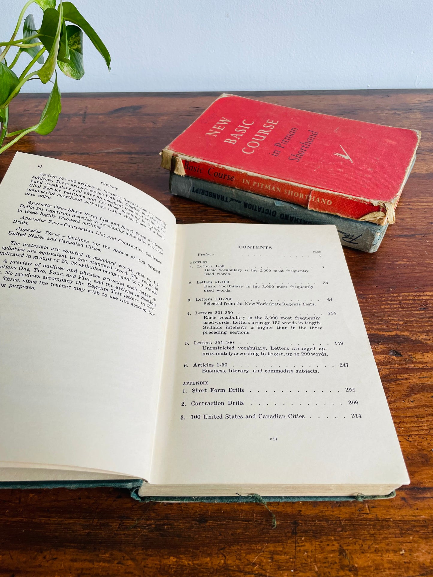 Shorthand Clothbound Hardcover Book Bundle - Set of 3 - Pitman Shorthand Dictation & Transcription, New Basic Course in Pitman Shorthand (1962), & Steps to Success in Shorthand Book II (1948)
