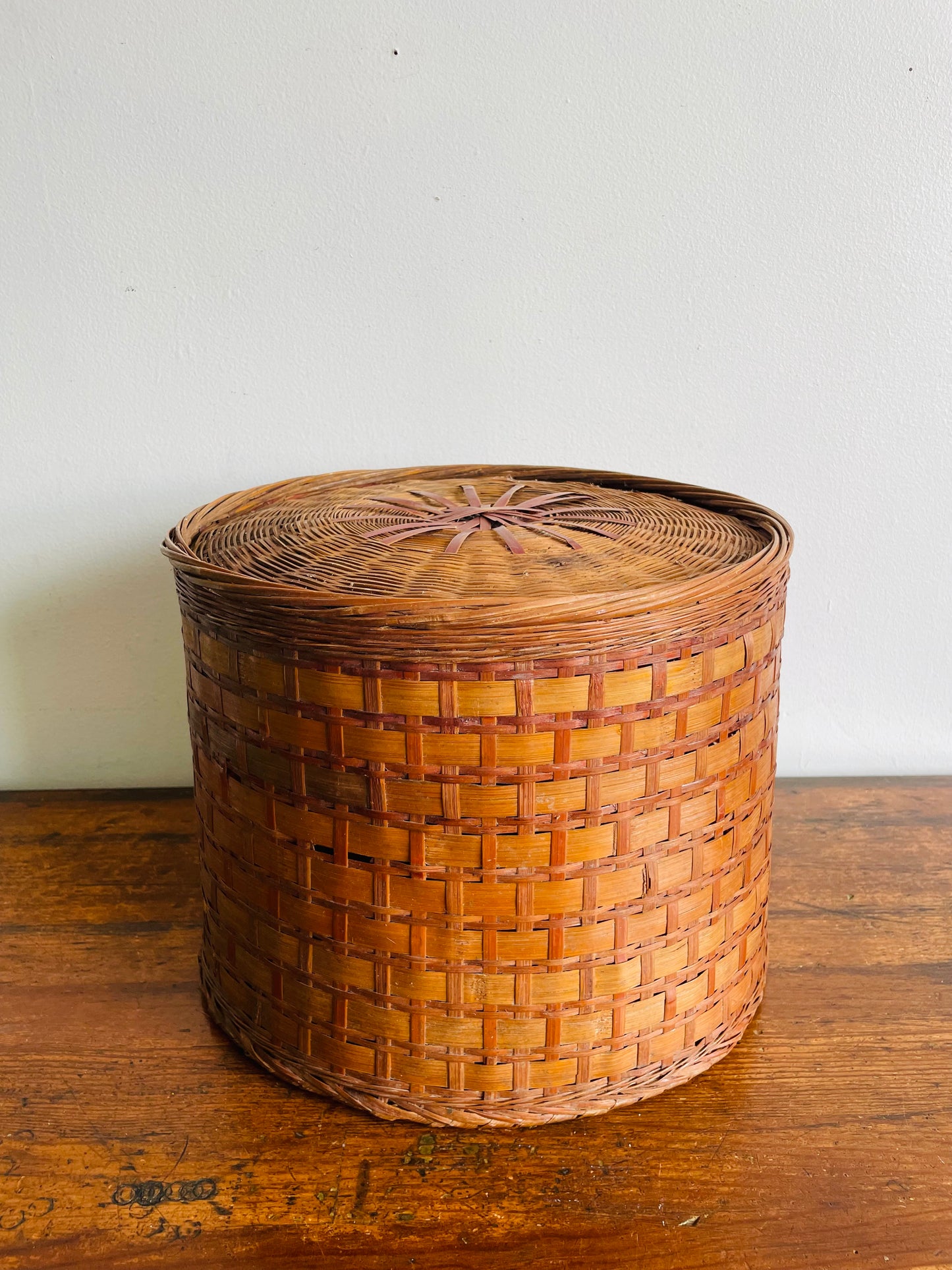 Large Round Woven Basket - Planter, Wastepaper, or Convert into a Lamp Shade!
