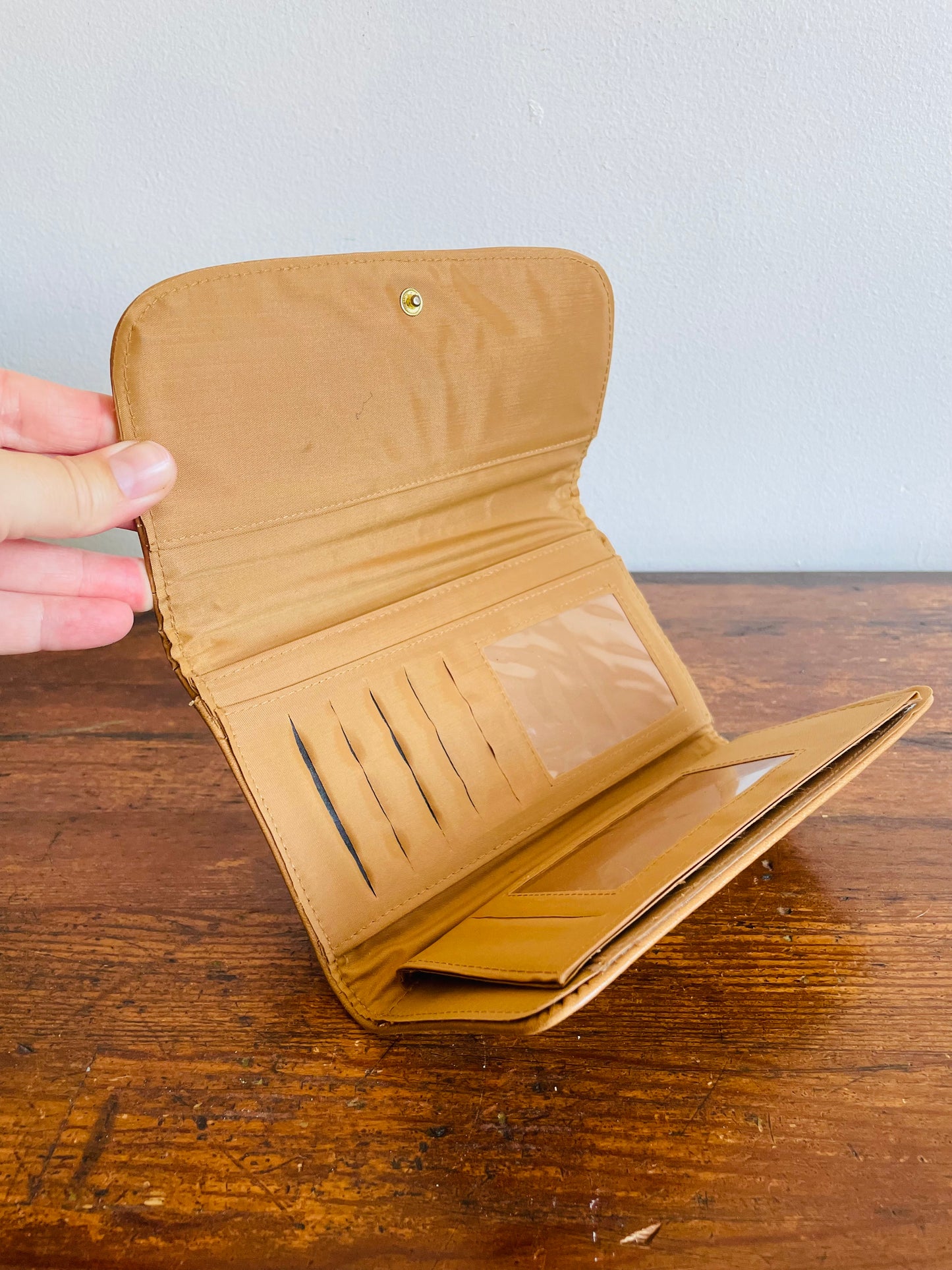 Classic Traditions Tan & Pastel Striped Wallet