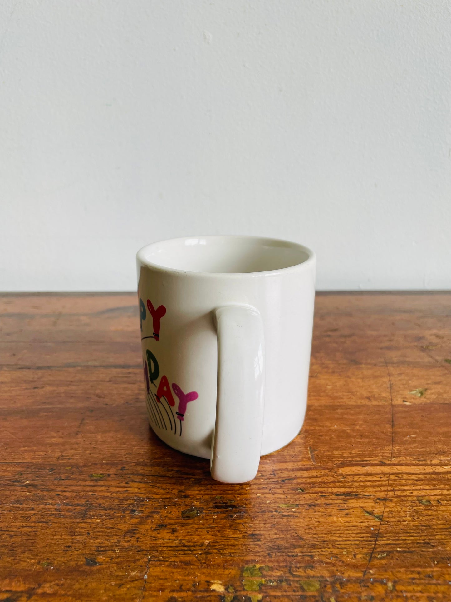Happy Birthday Mug with Bright Balloon Letters