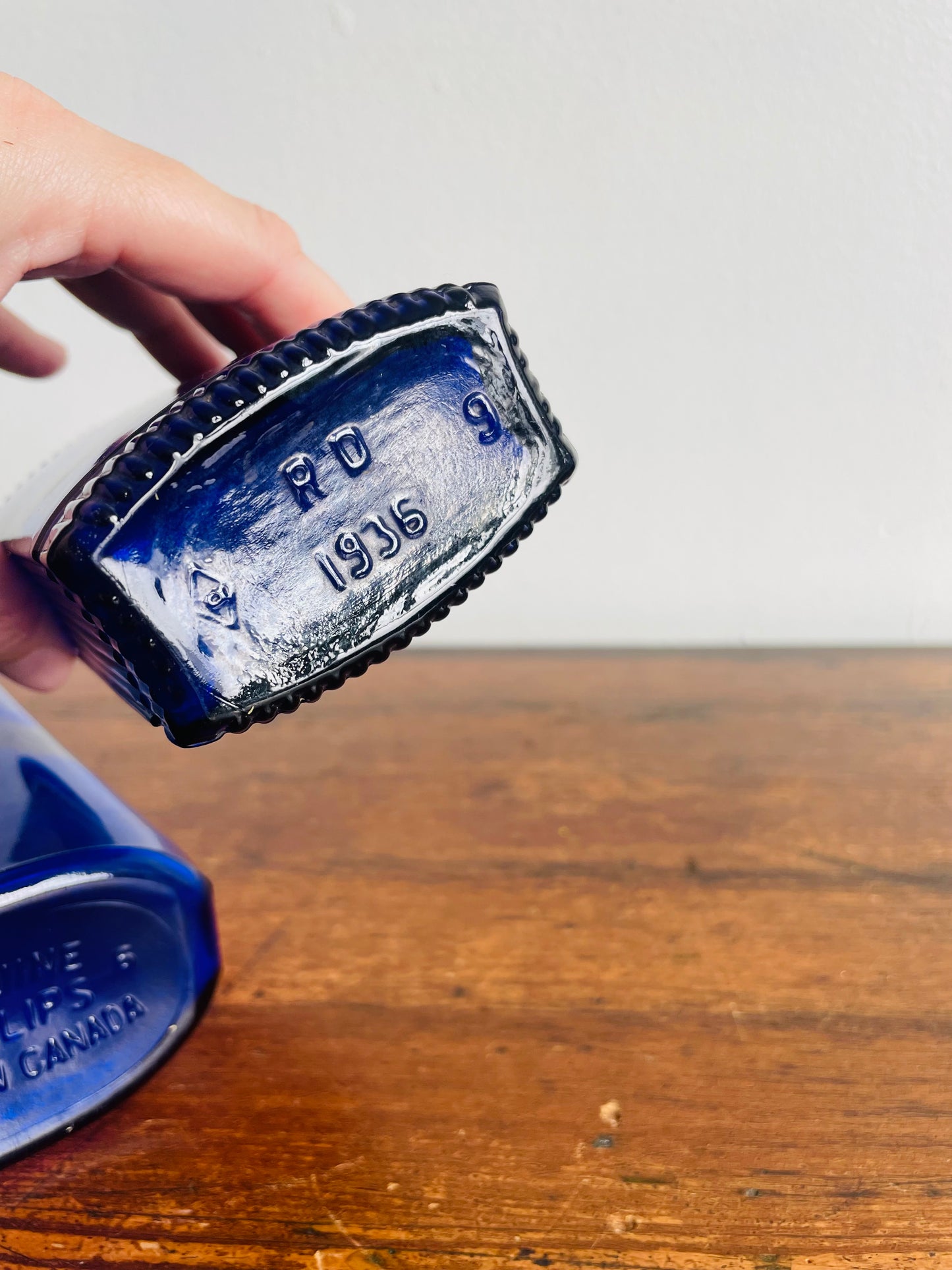 Cobalt Blue Glass Bottle Vases - Genuine Phillips Made in Canada - Set of 2