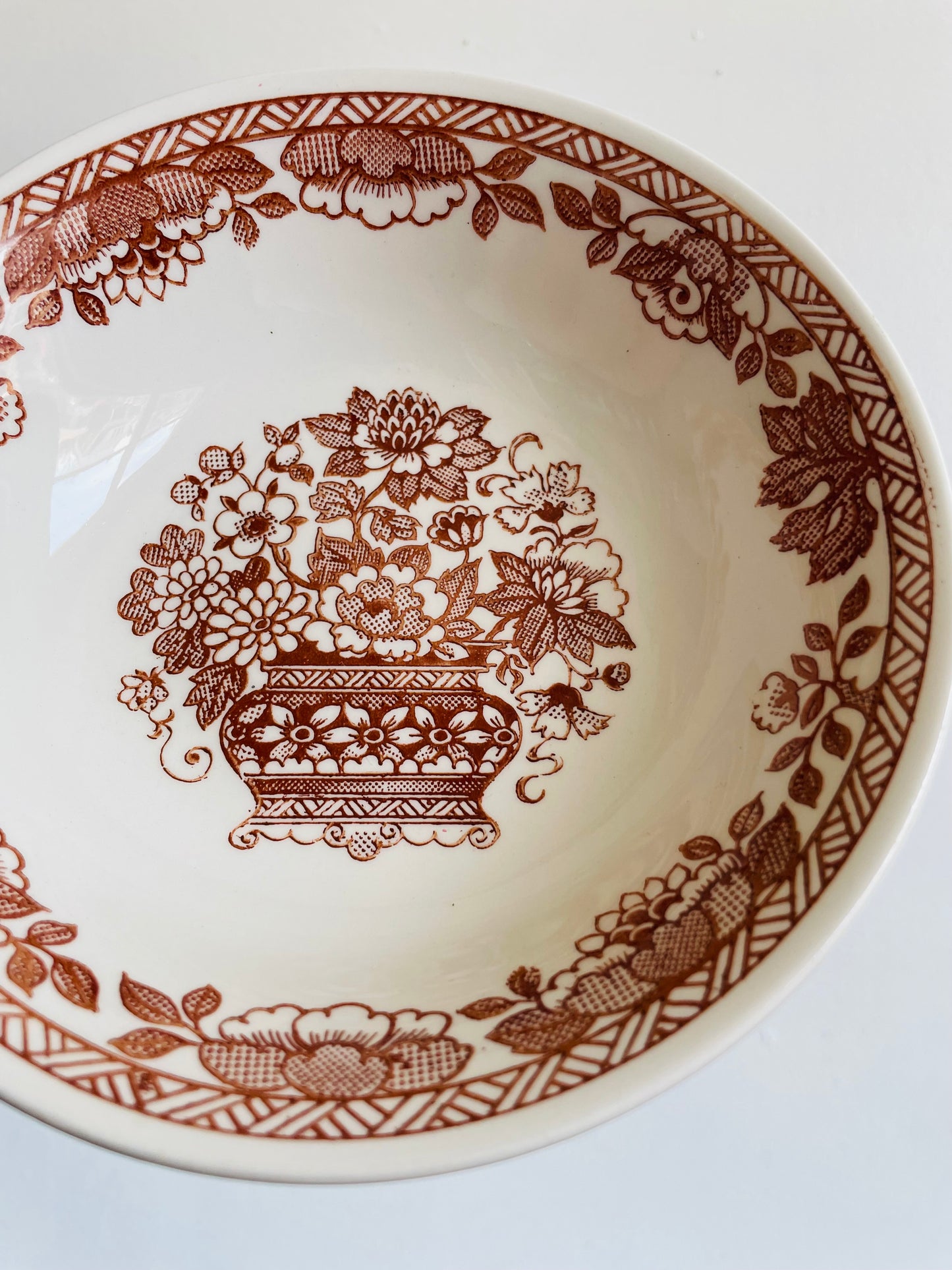 Broadhurst English Ironstone Cereal Bowls - Kathie Winkle Grosvenor Flower Pattern - Set of 2 - Found in Killarney, Ireland