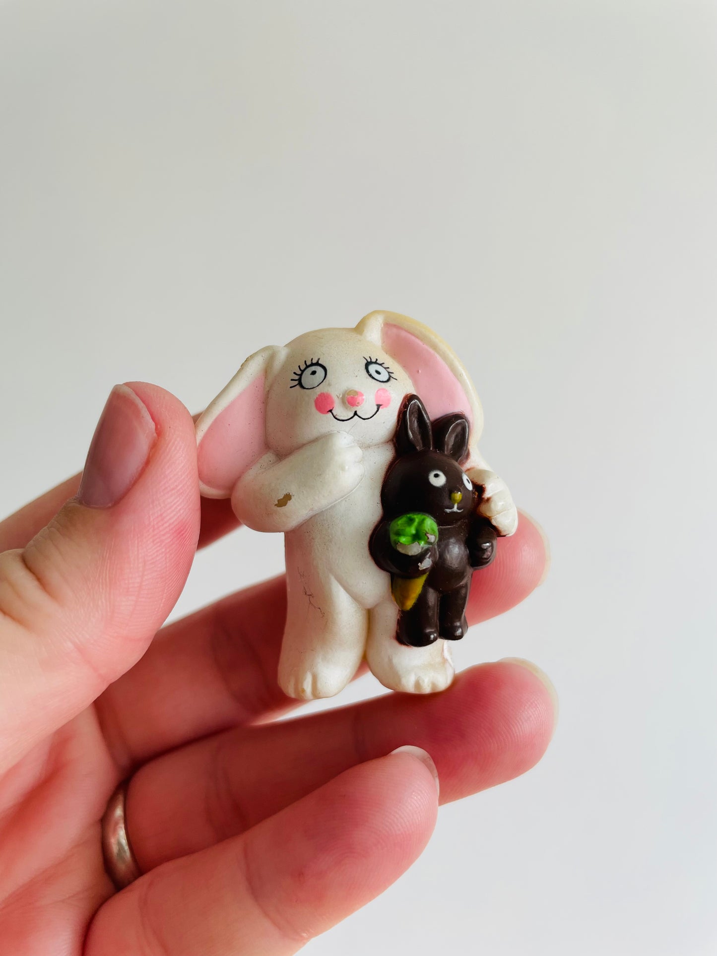 Easter Holiday Pin - Bunny Holding a Chocolate Bunny