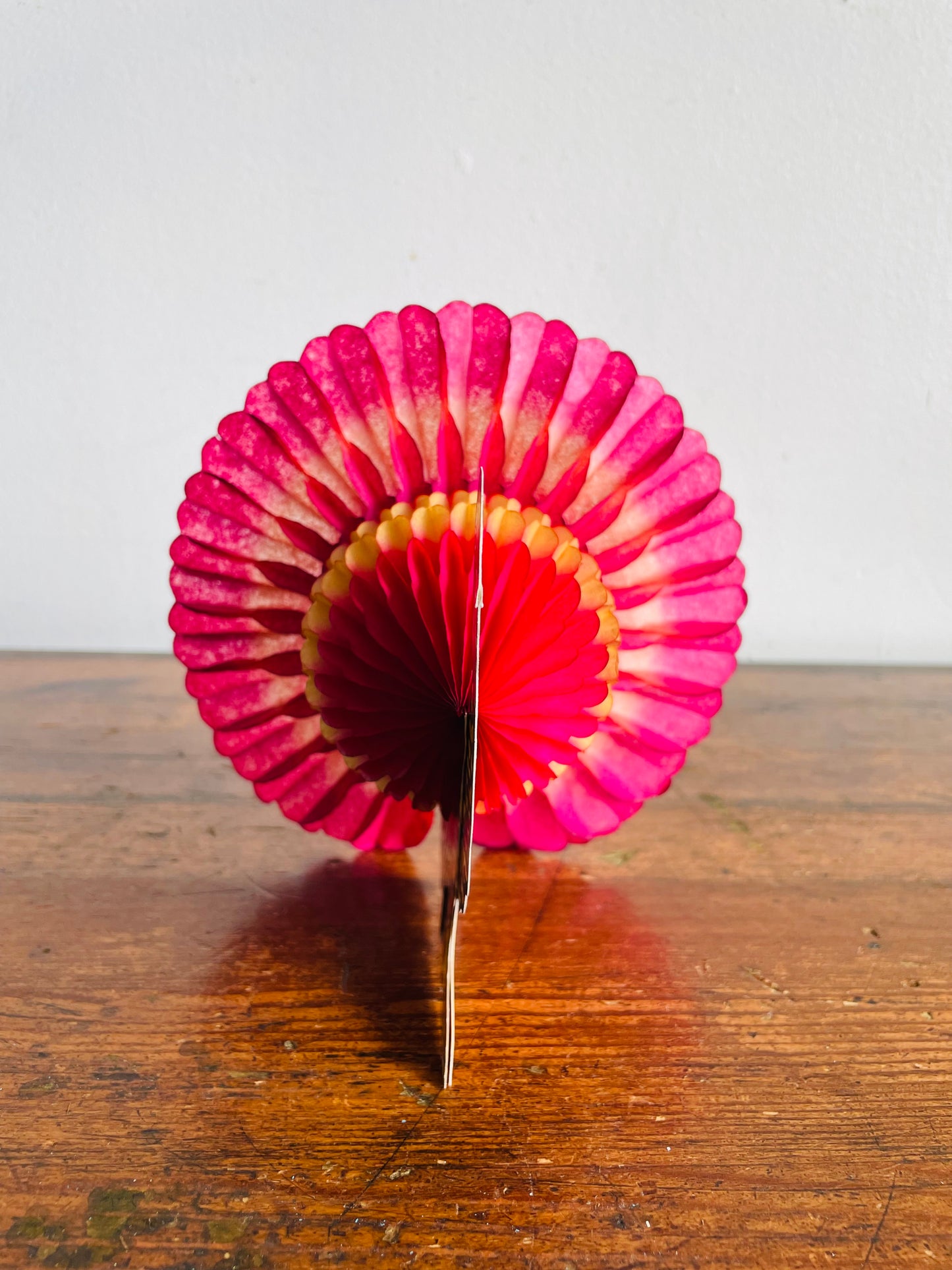 Vintage Danish Amscan Cardboard & Tissue Paper Standing Mini Turkey Honeycomb Decoration - Thanksgiving & Autumn Decor - Made in Denmark